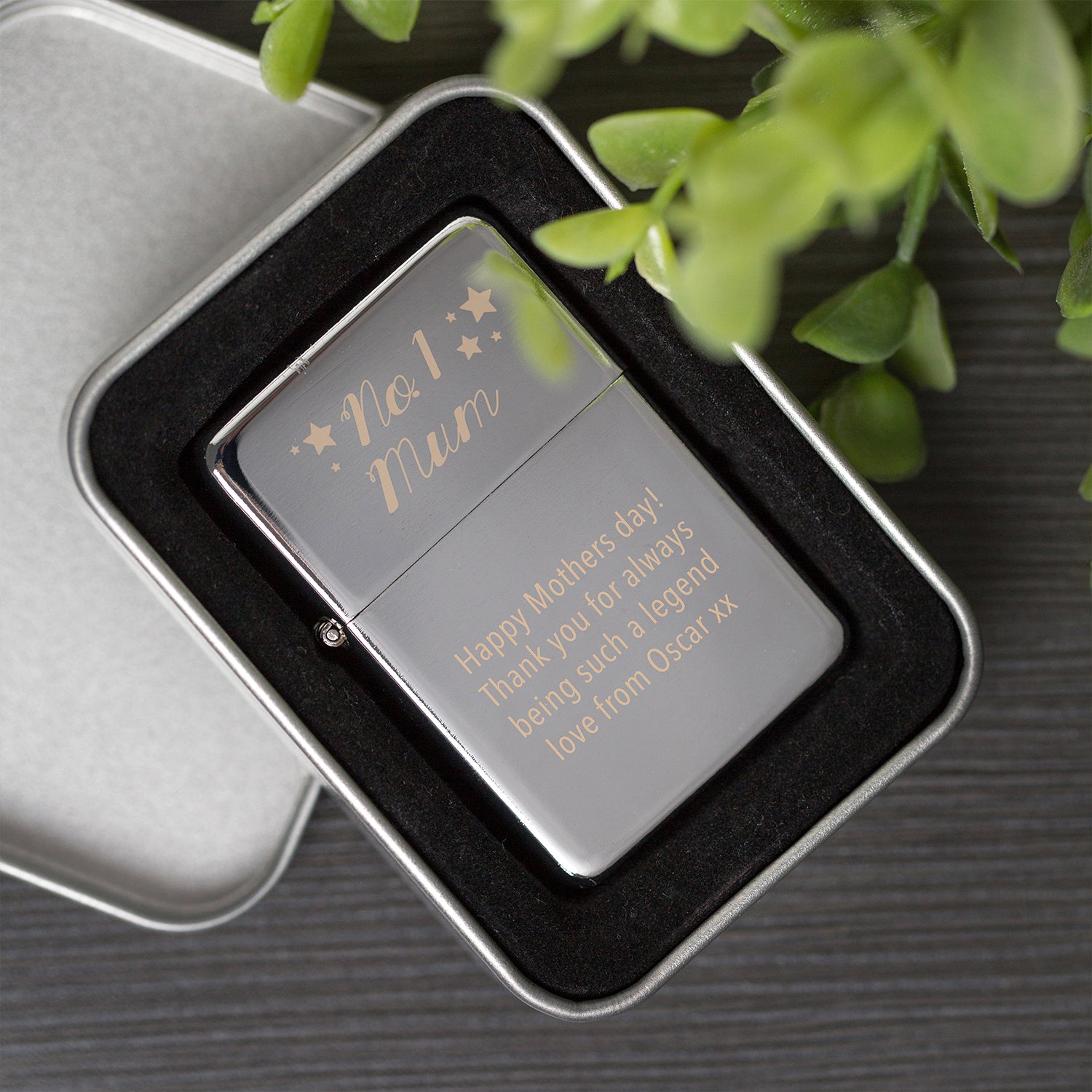 Personalised No.1 Mum Silver Lighter & Gift Box - Lighters