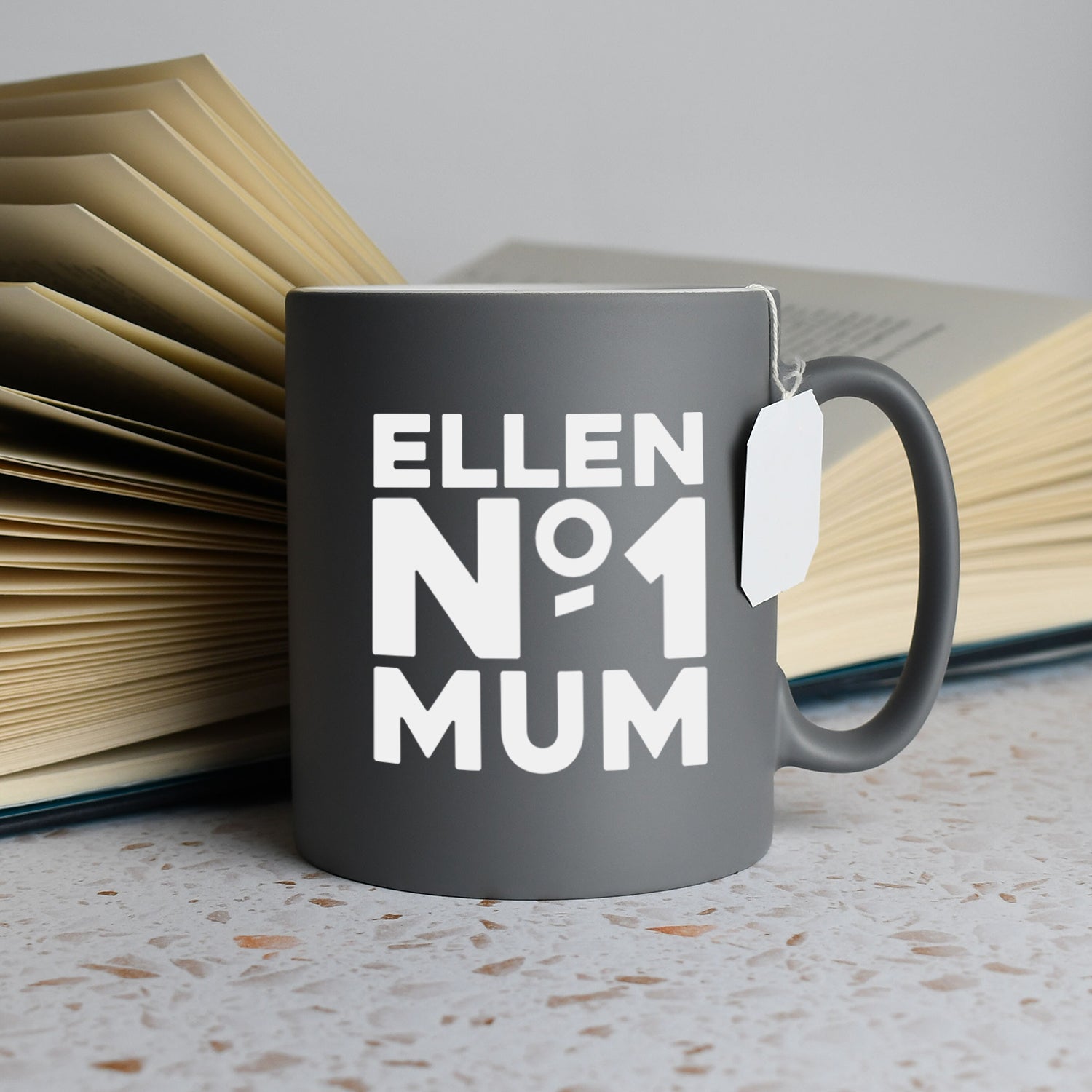 Personalised No.1 Mum Mug - Grey - Mugs