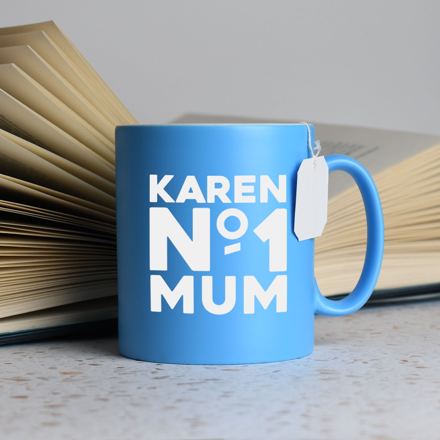Personalised No.1 Mum Mug - Light Blue - Mugs
