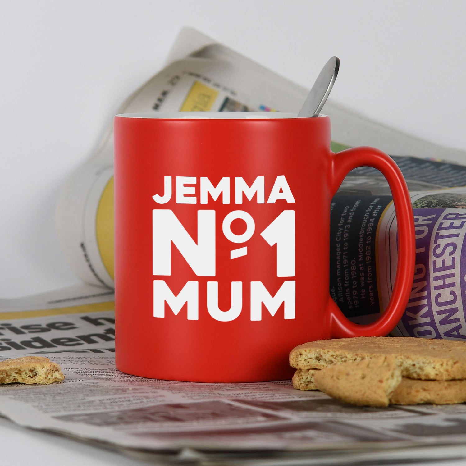 Personalised No.1 Mum Mug - Red - Mugs