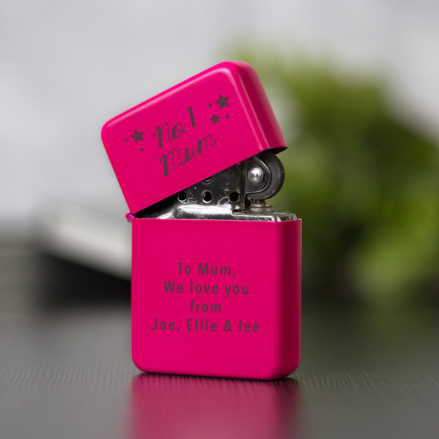 Personalised No.1 Mum Neon Pink Lighter & Gift Box - Lighters