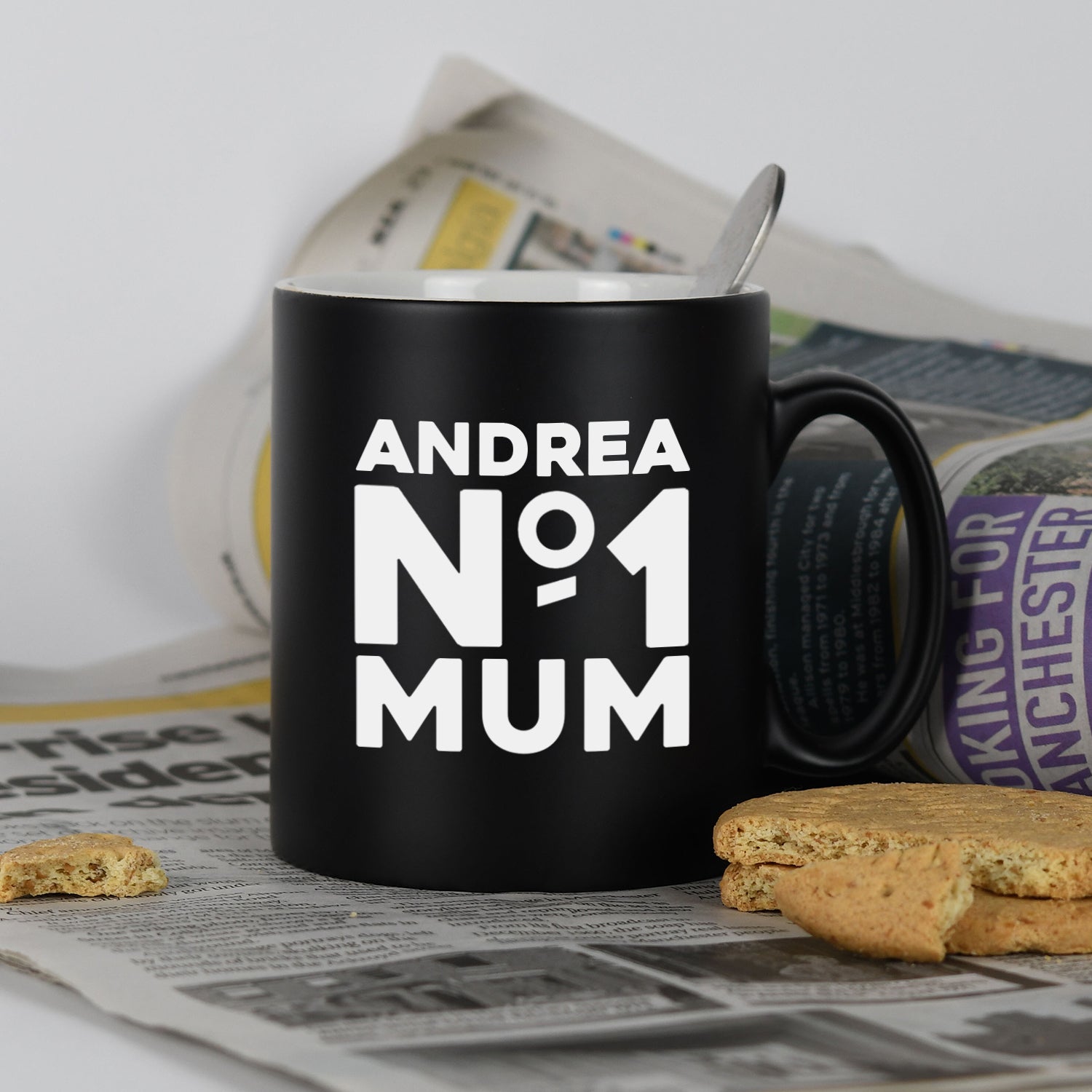Personalised No.1 Mum Mug - Black - Mugs
