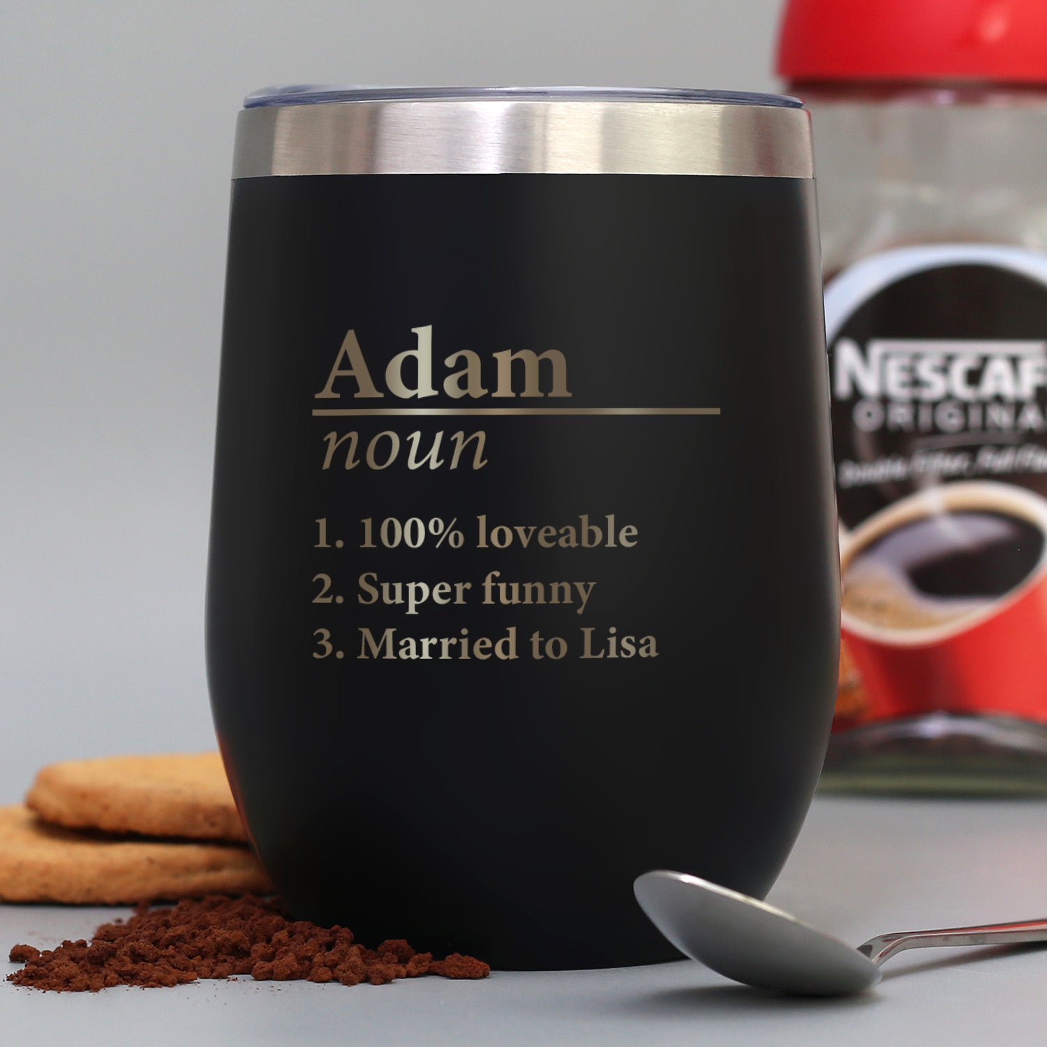 Personalised Name Definition Thermos Insulated Travel Tumbler - cup