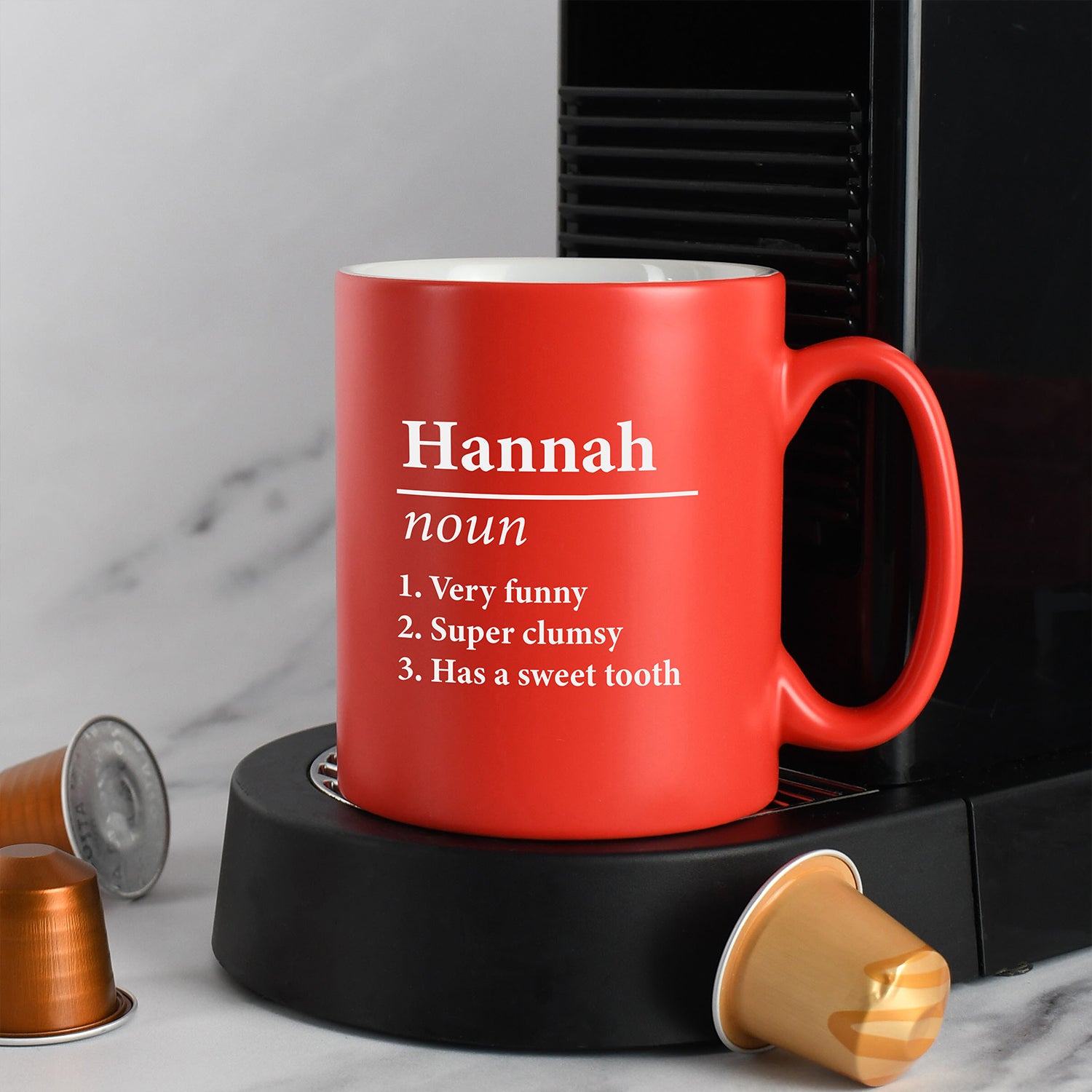 Personalised Name Definition Mug – Custom Meaning Gift - Red - Mugs