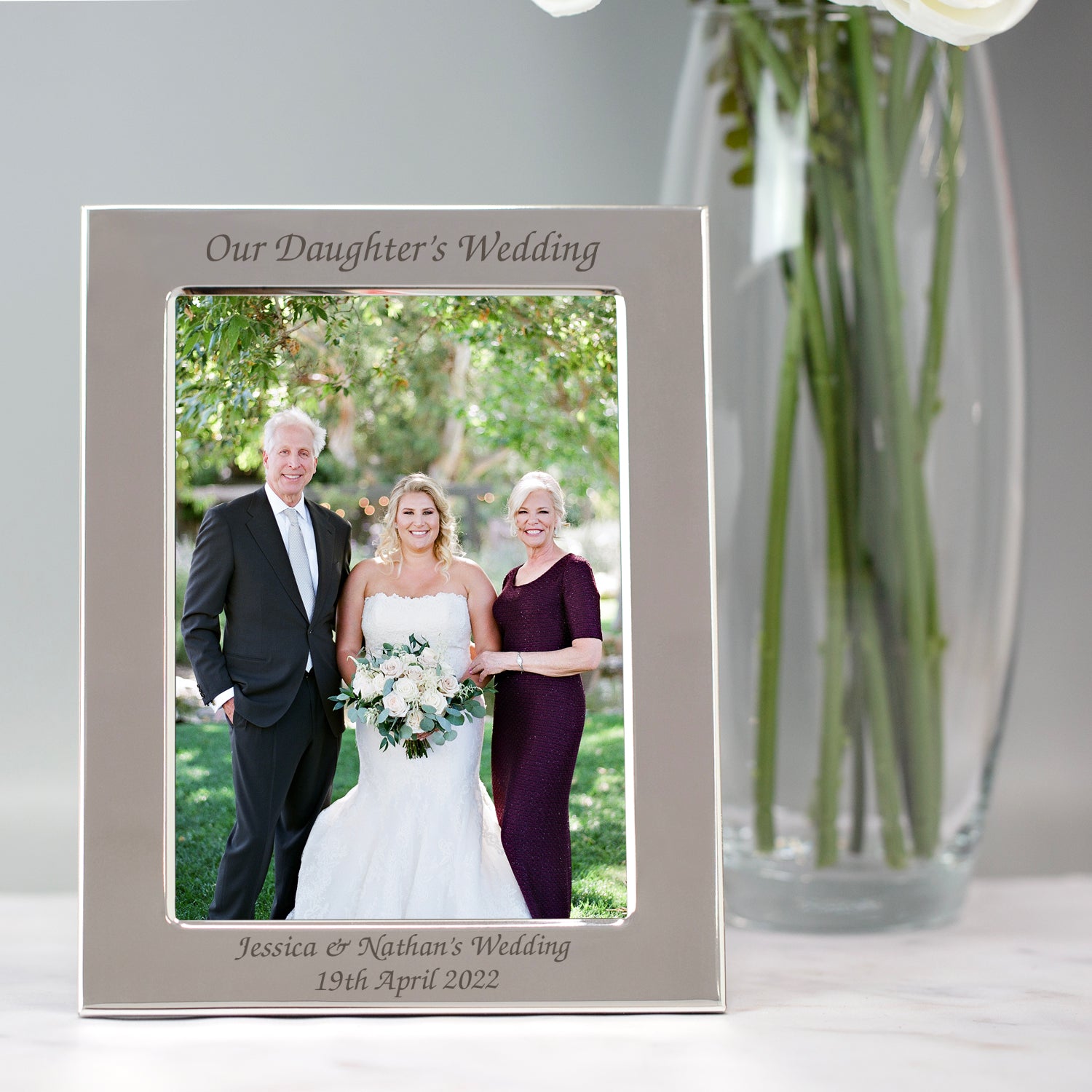 Personalised Silver 5x7 Our Daughter’s Wedding Photo Frame - Photo Frames