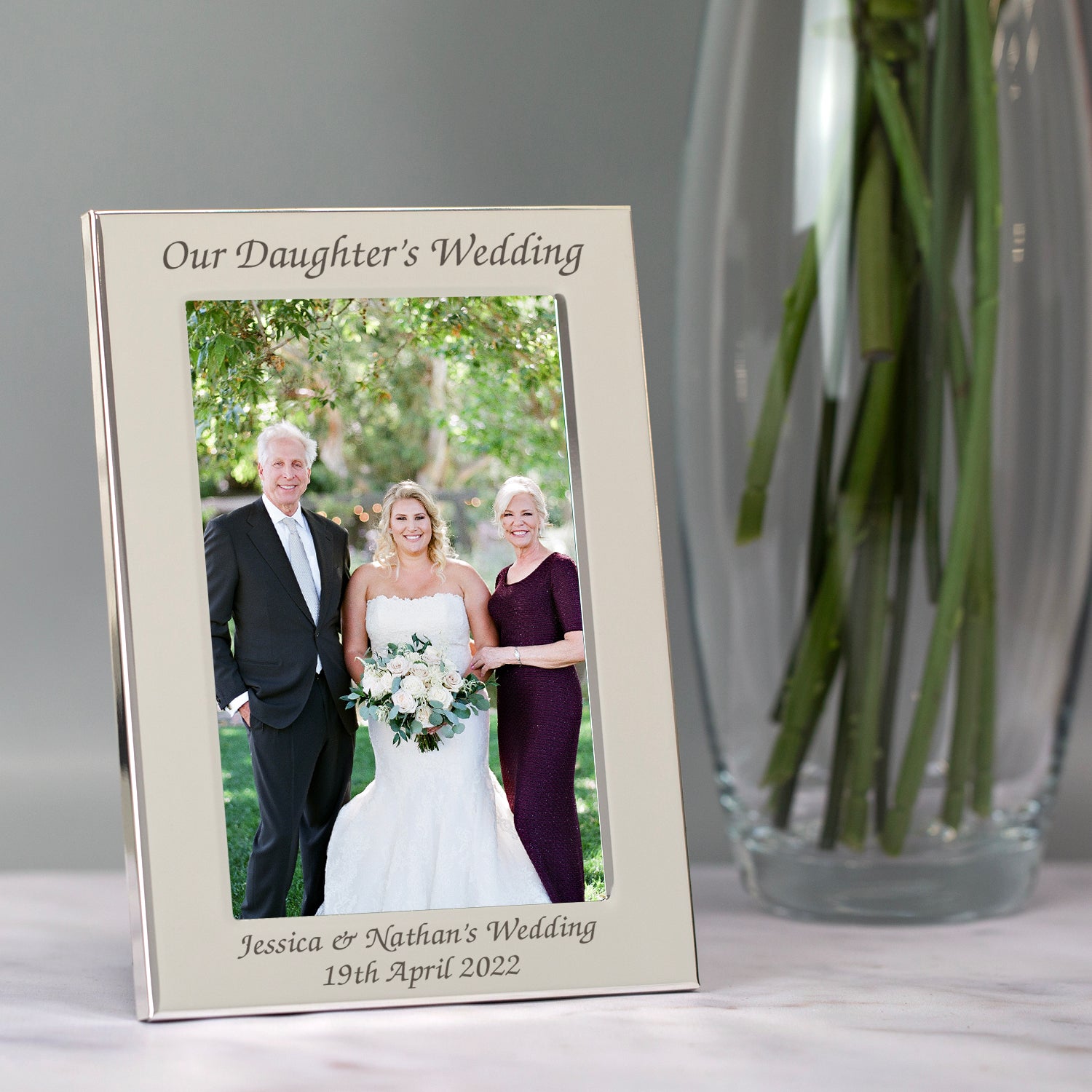 Personalised Silver 4x6 Our Daughter’s Wedding Photo Frame - Photo Frames