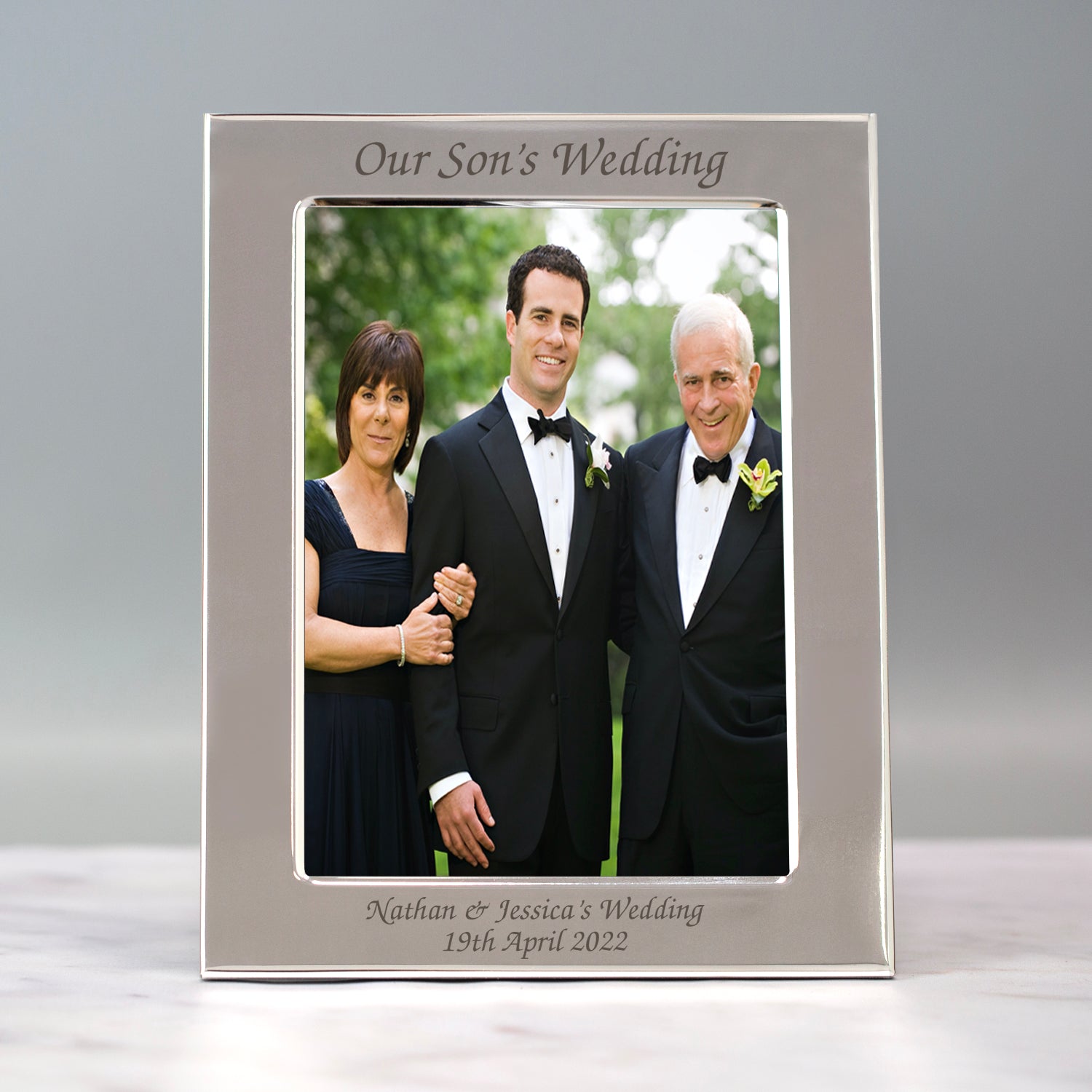 Personalised Silver 5x7 Our Son’s Wedding Photo Frame - Photo Frames