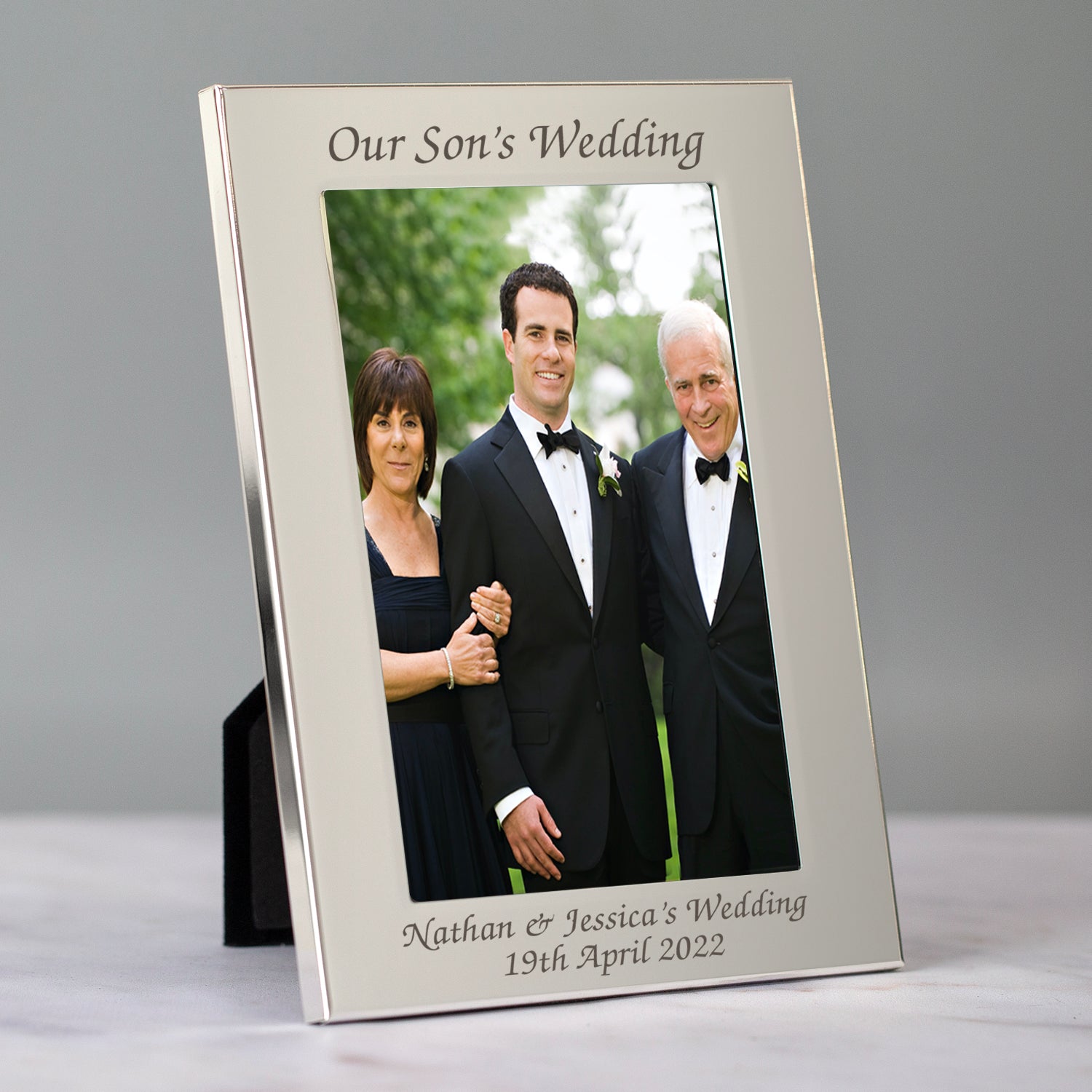 Personalised Silver 4x6 Our Son’s Wedding Photo Frame - Photo Frames