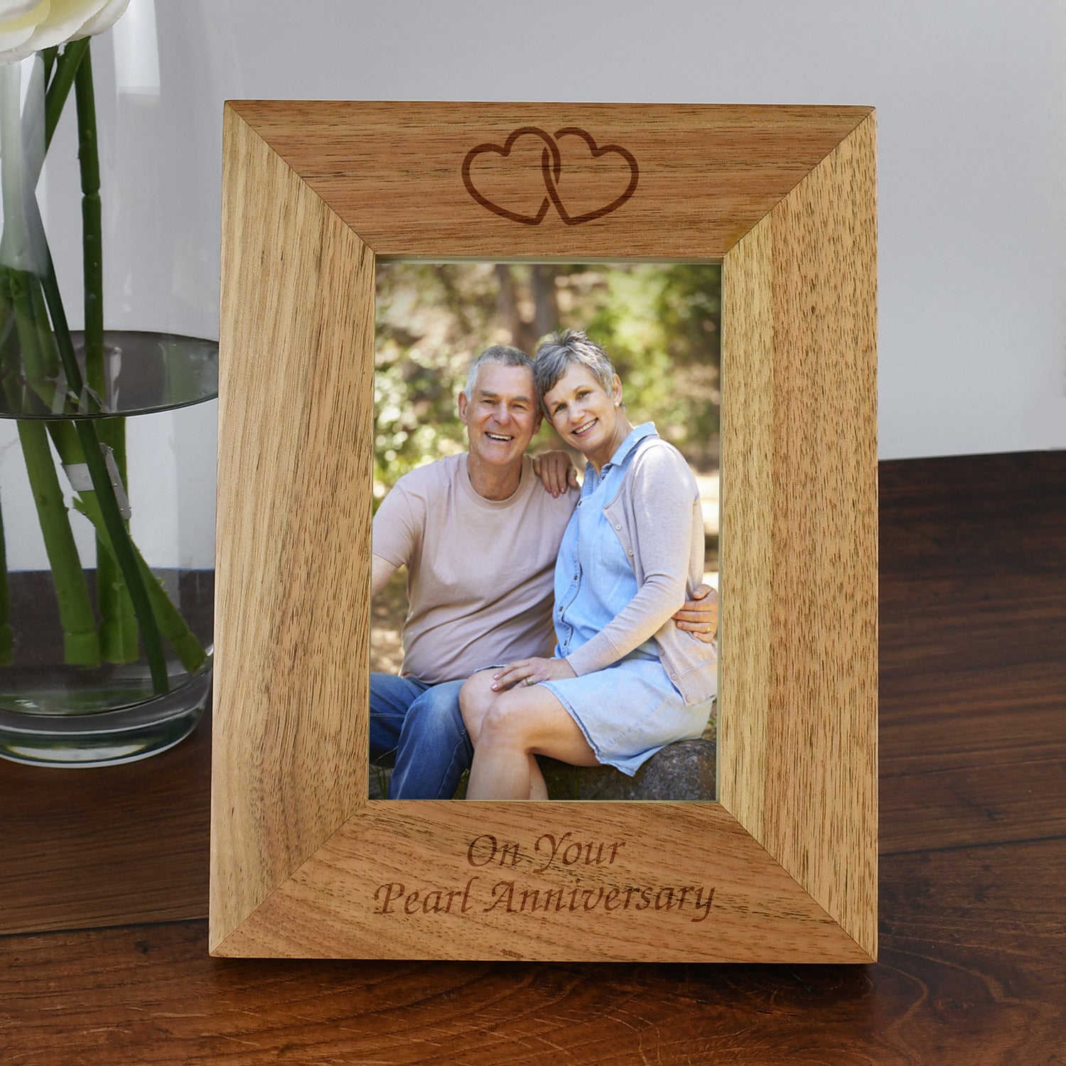 Personalised Wooden 4x6 On Your Pearl Anniversary Frame - Photo Frames