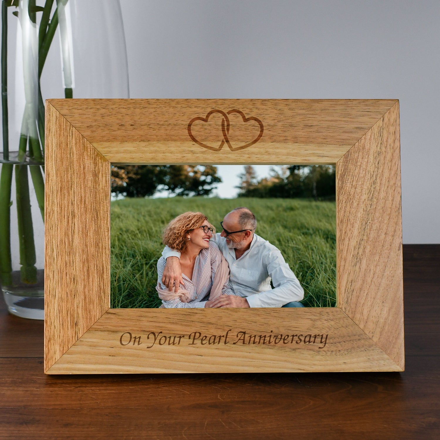 Personalised Wooden 6x4 Landscape On Your Pearl Anniversary Frame - Photo Frames