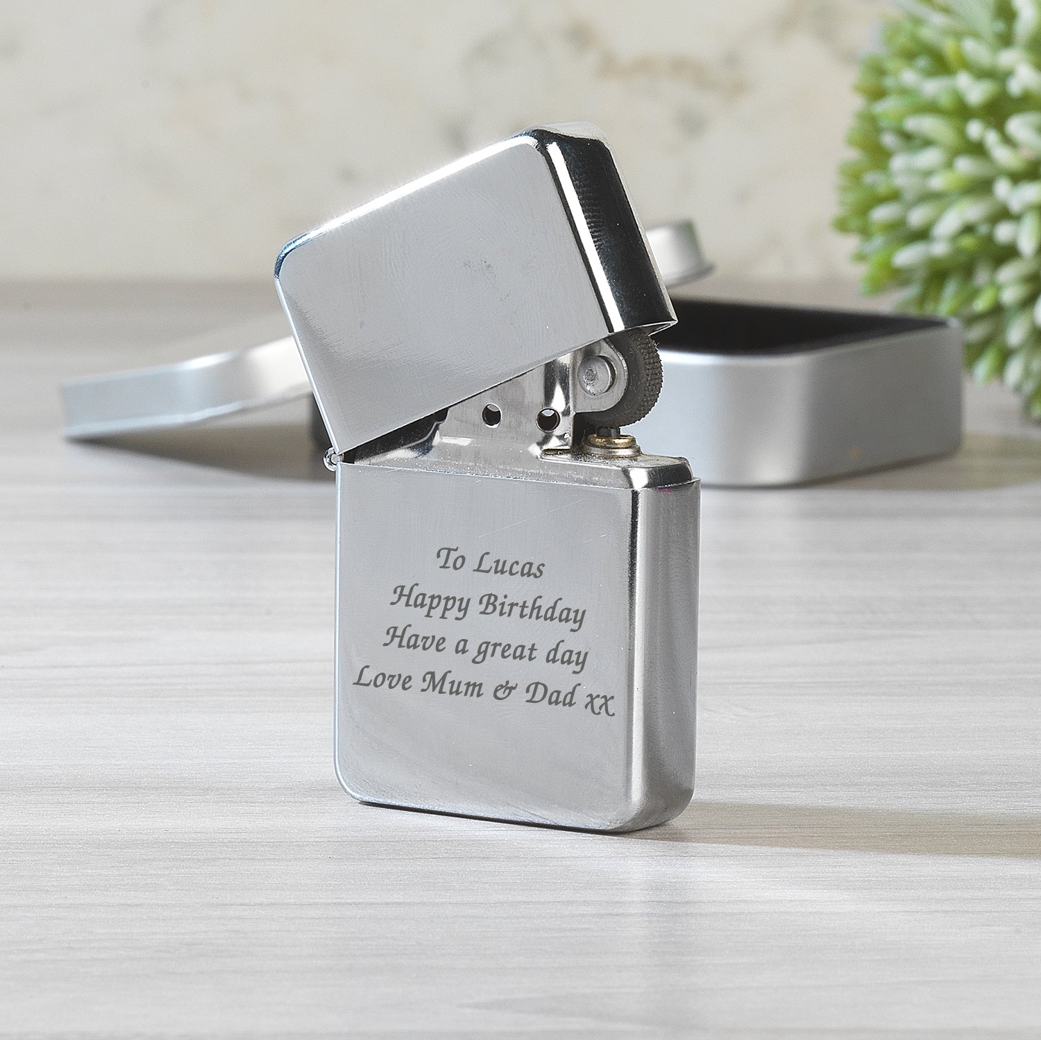 Personalised Message Silver Lighter & Gift Box - Lighters