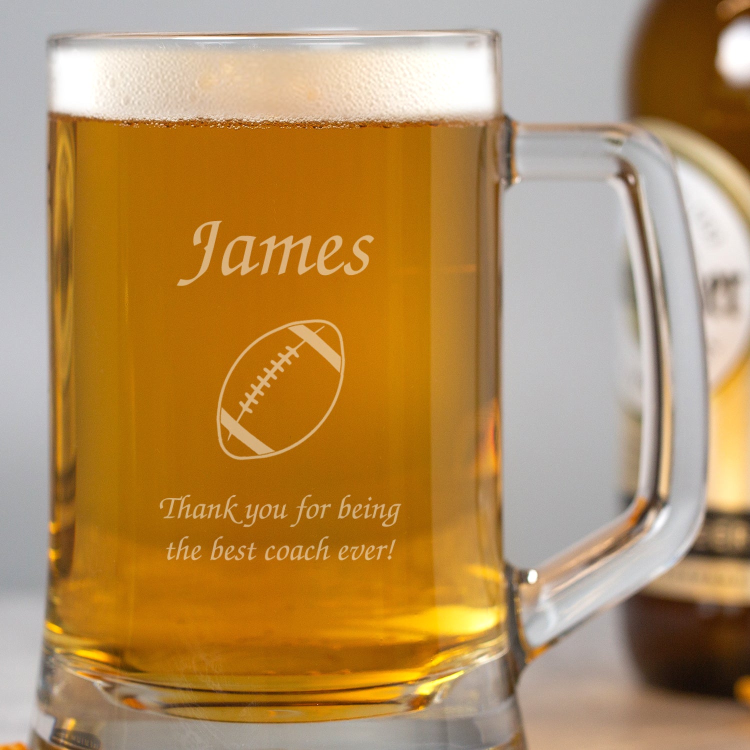 Personalised Rugby Glass Pint Stern Tankard - Beer Glasses