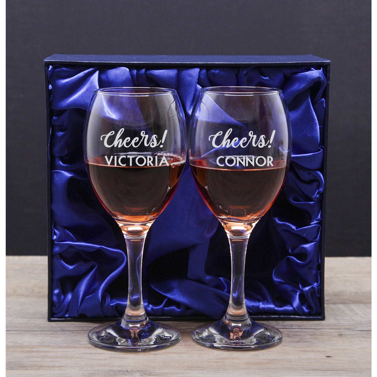Personalised Cheers Wine Glasses & Gift Box Set - Wine Glasses