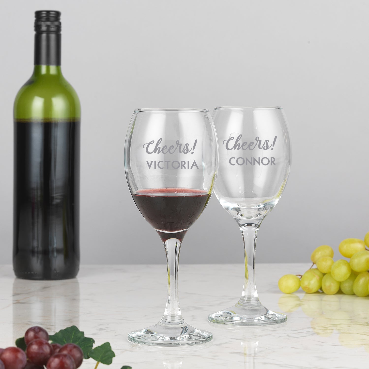Personalised Cheers Wine Glasses & Gift Box Set - Wine Glasses