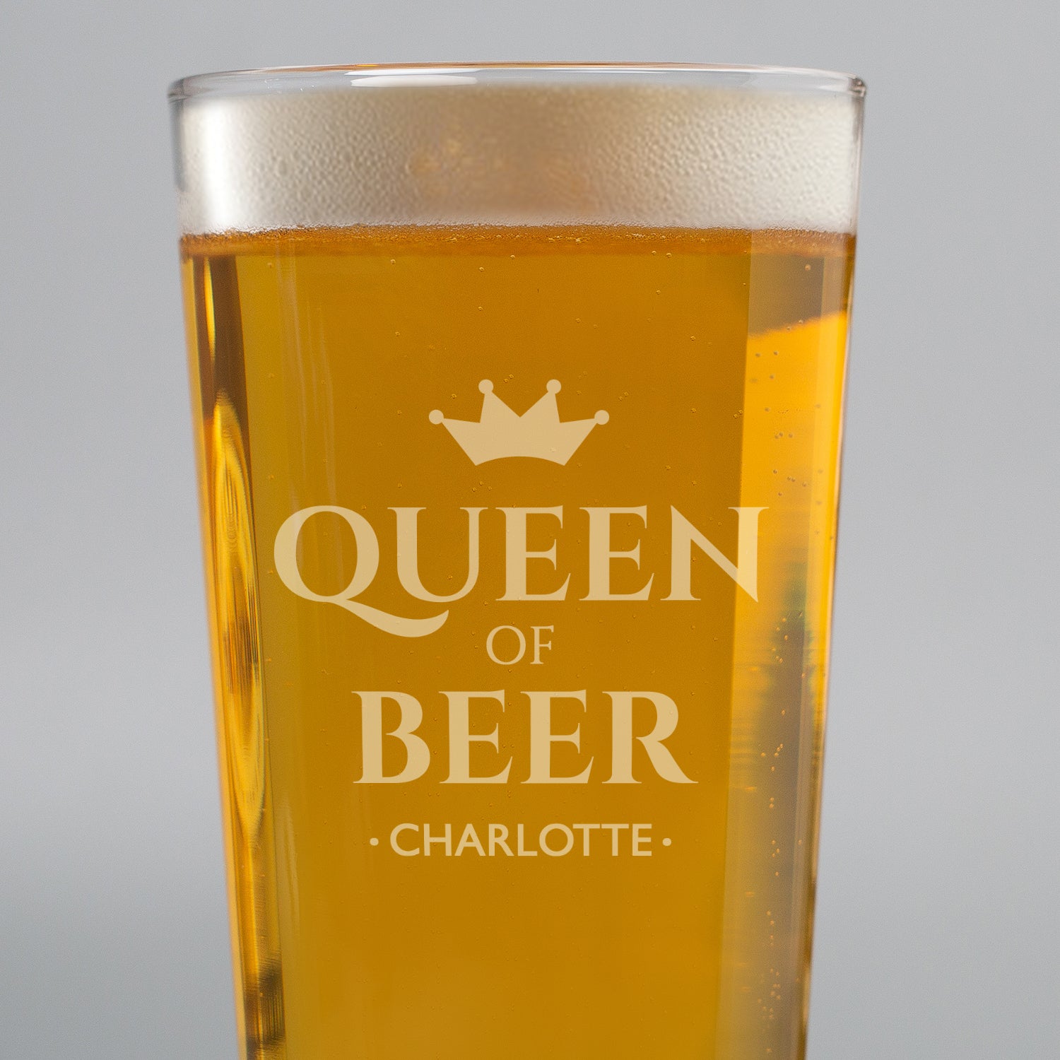 Personalised Queen Of Beer Pint Glass - Beer Glasses