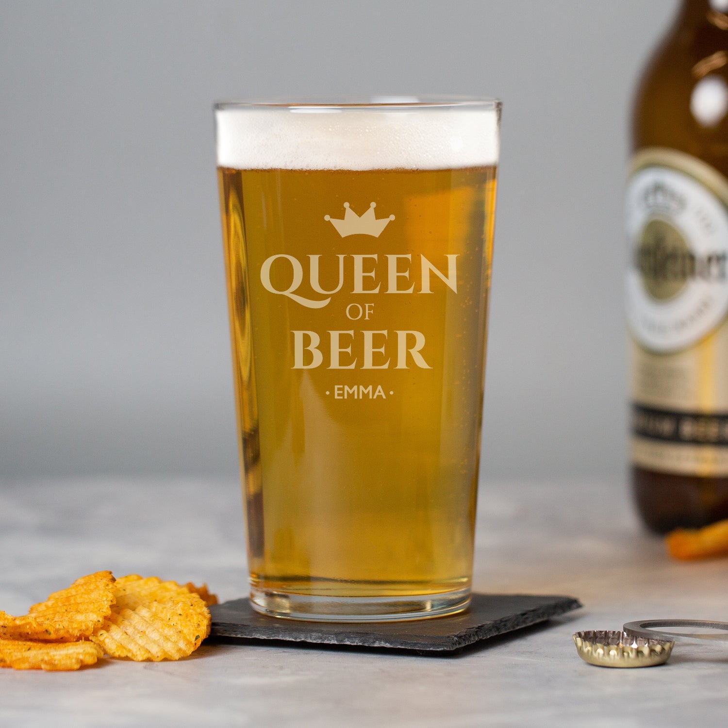 Personalised Queen Of Beer Pint Glass - Beer Glasses
