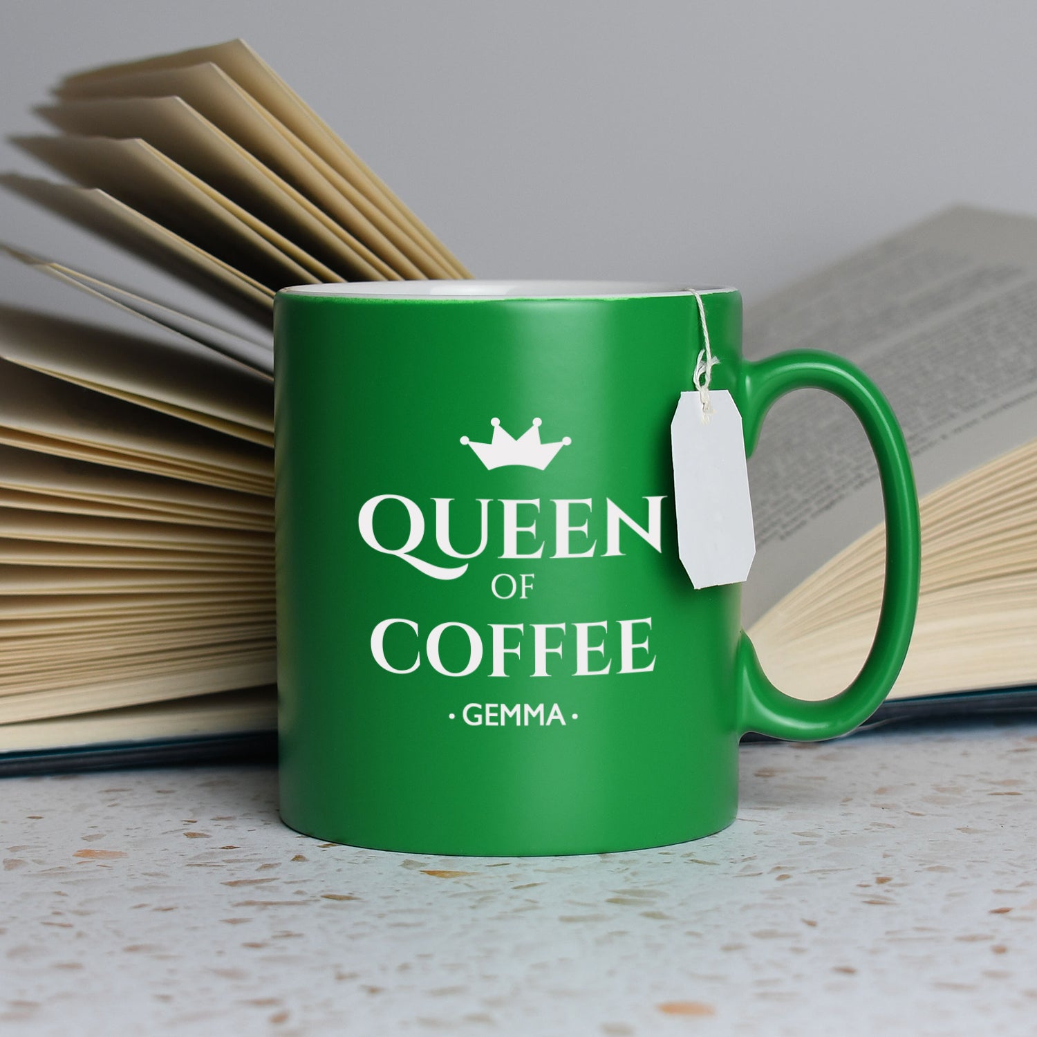 Personalised Queen Of Mug - Green - Mugs