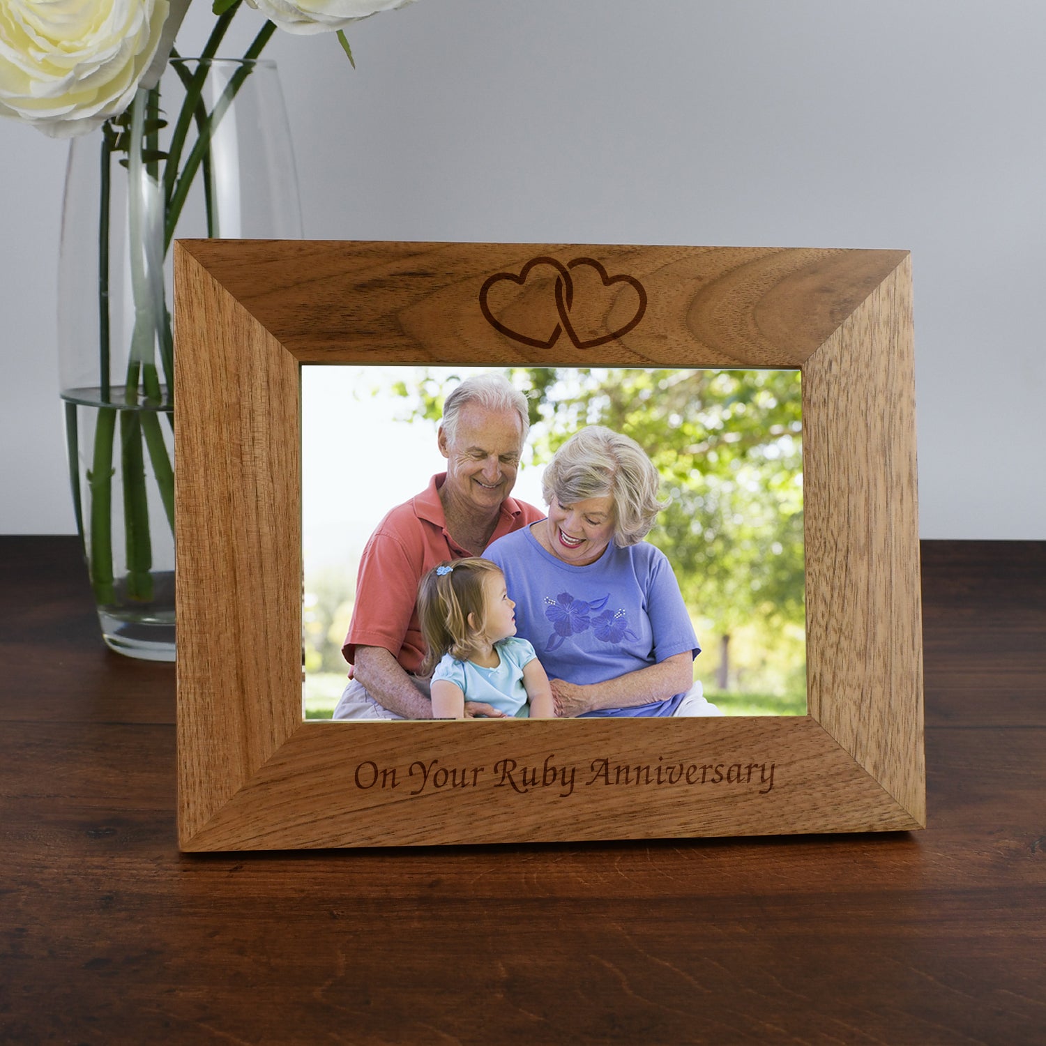 Wooden 7x5 Landscape On Your Ruby Anniversary Frame - Photo Frames