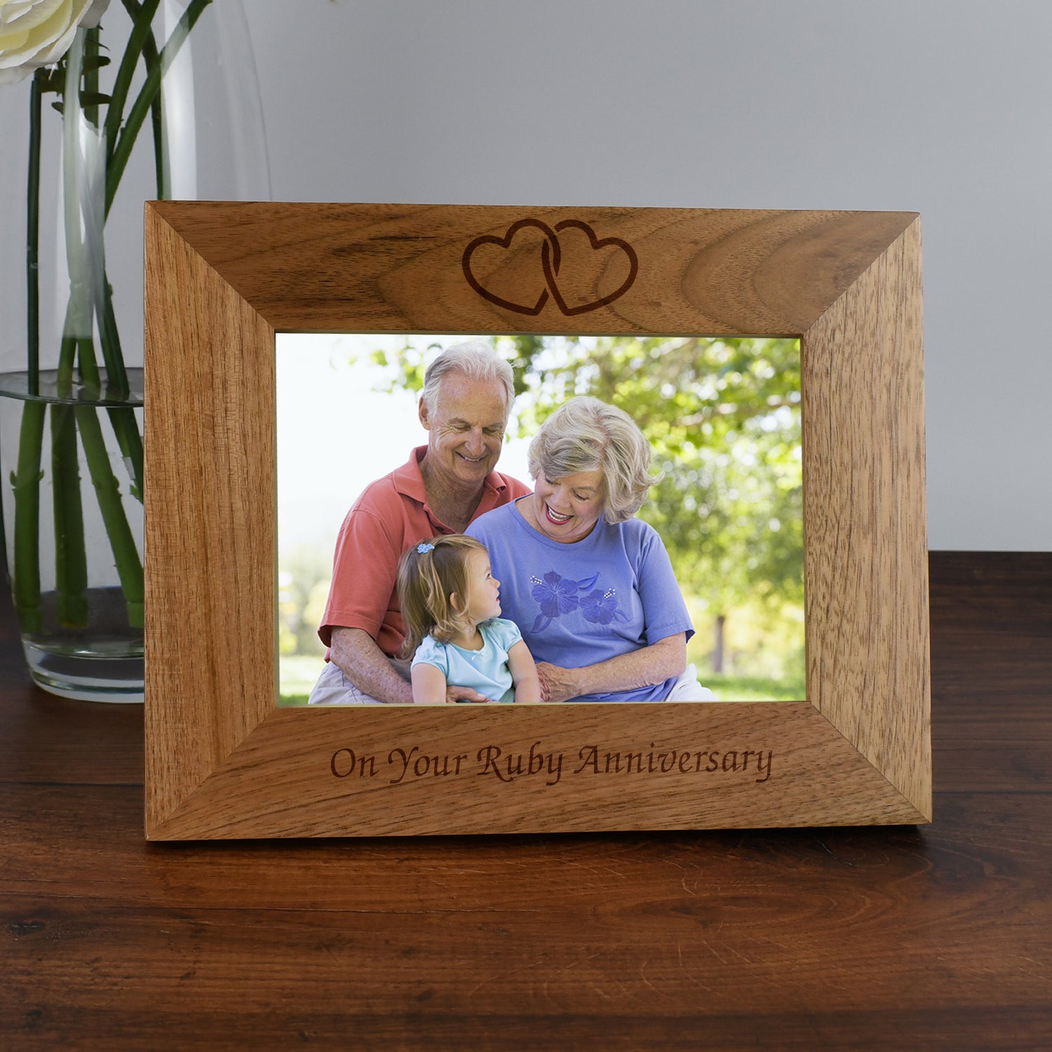 Wooden 7x5 Landscape On Your Ruby Anniversary Frame - Photo Frames