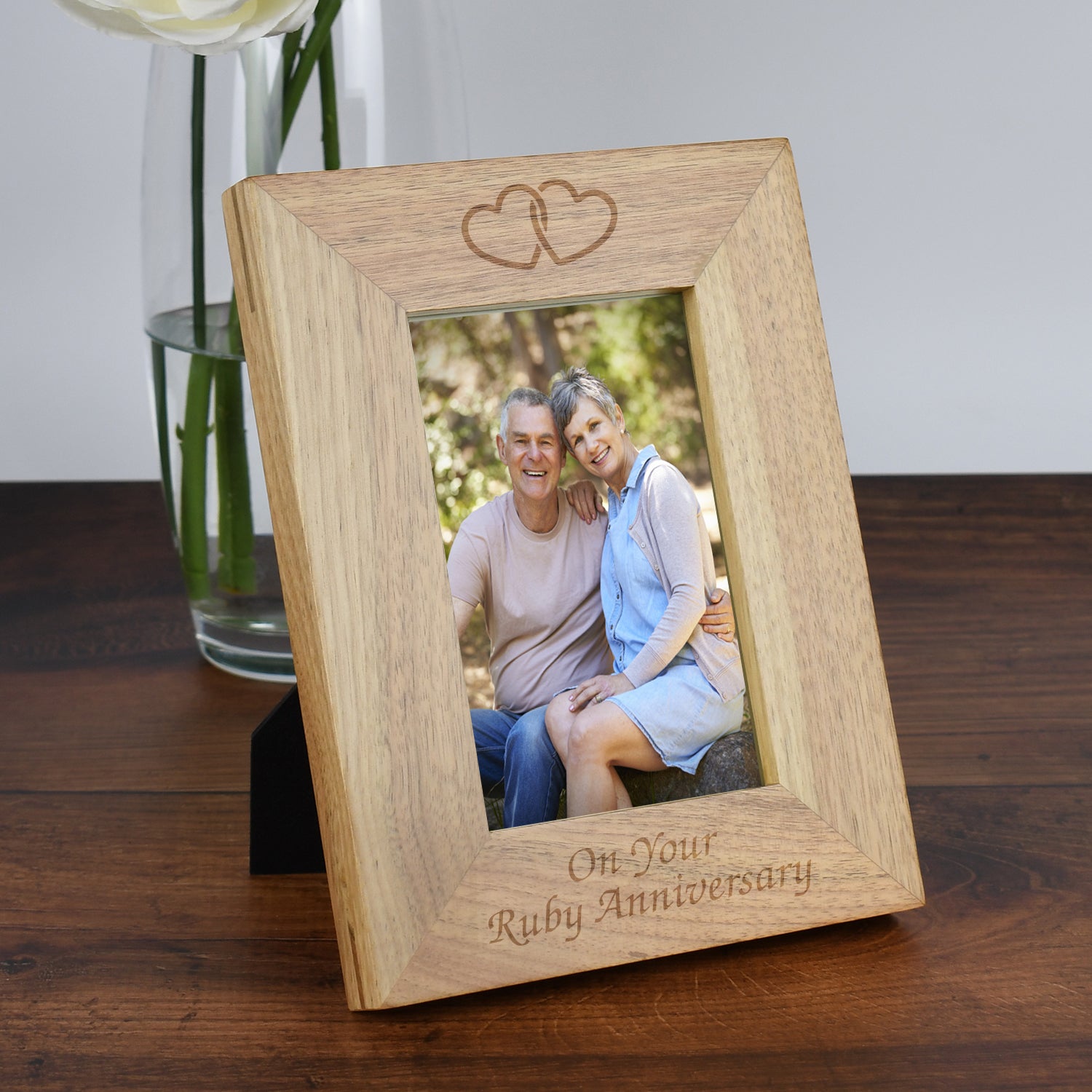 Personalised Wooden 4x6 On Your Ruby Anniversary Frame - Photo Frames