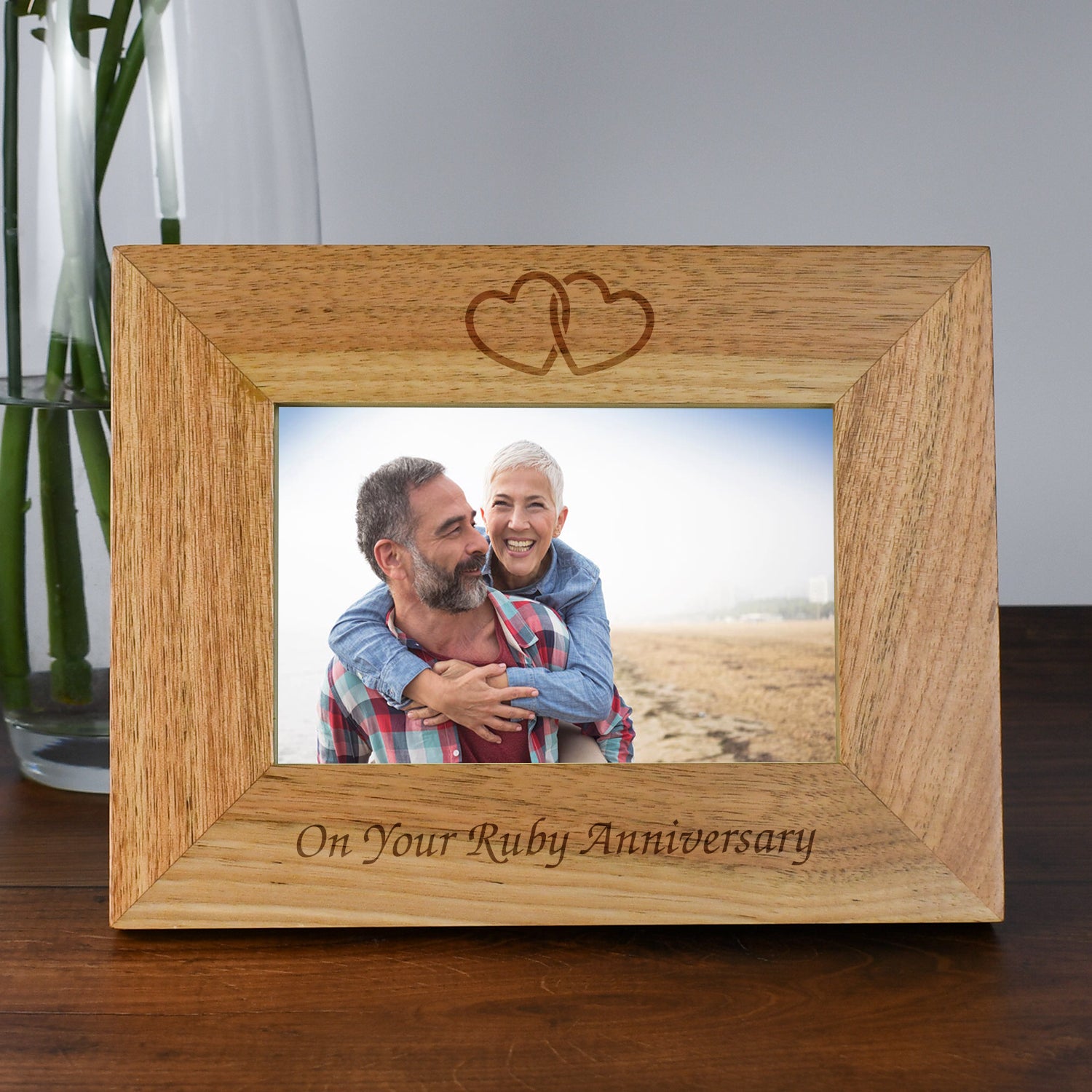 Wooden 6x4 Landscape On Your Ruby Anniversary Frame - Photo Frames