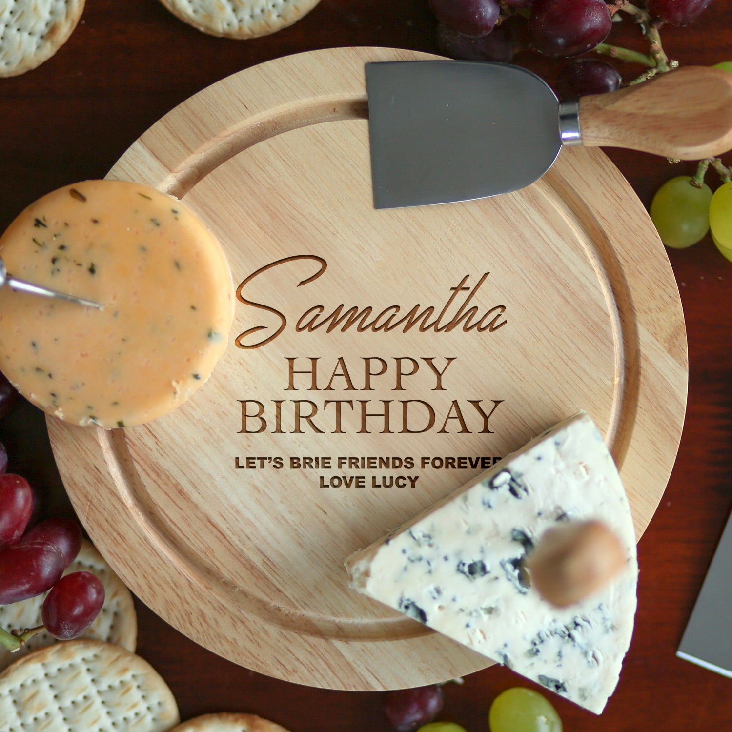 Personalised Birthday Cheese Board And Knives Set - Cheeseboard Sets