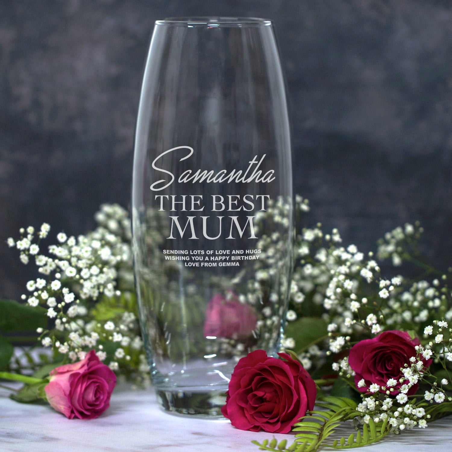 Personalised The Best Mum Glass Bullet Vase - Bullet Vase