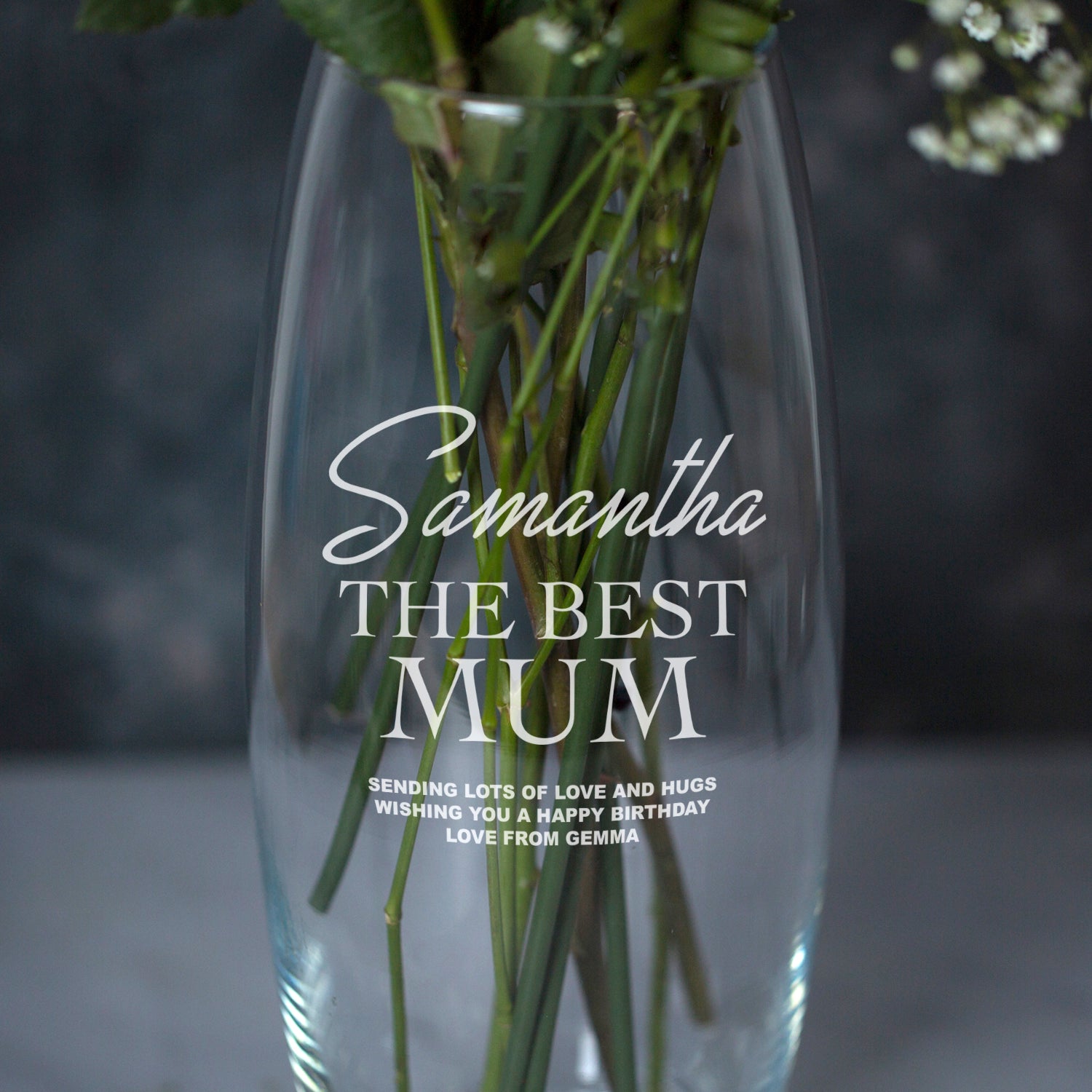 Personalised The Best Mum Glass Bullet Vase - Bullet Vase