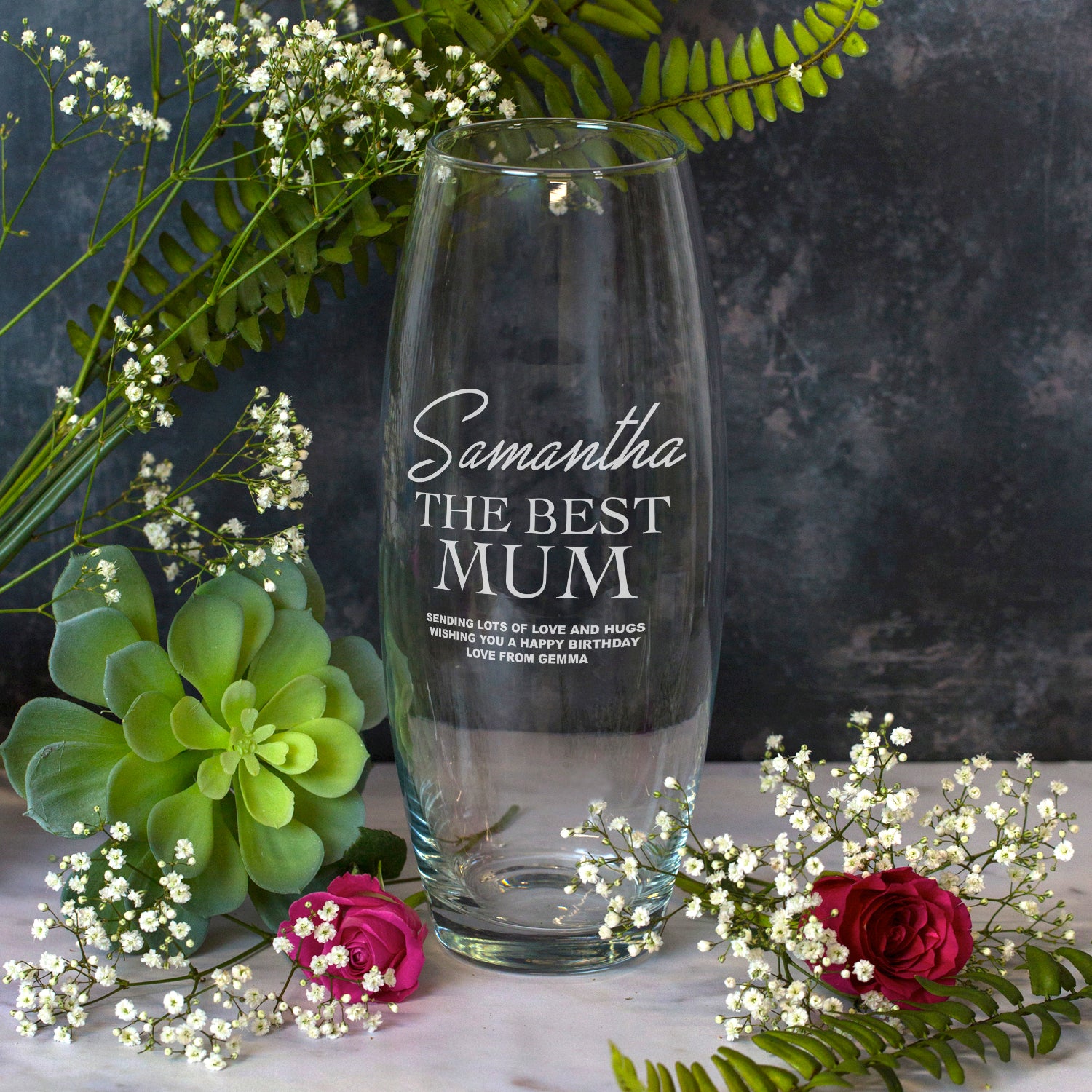 Personalised The Best Mum Glass Bullet Vase - Bullet Vase