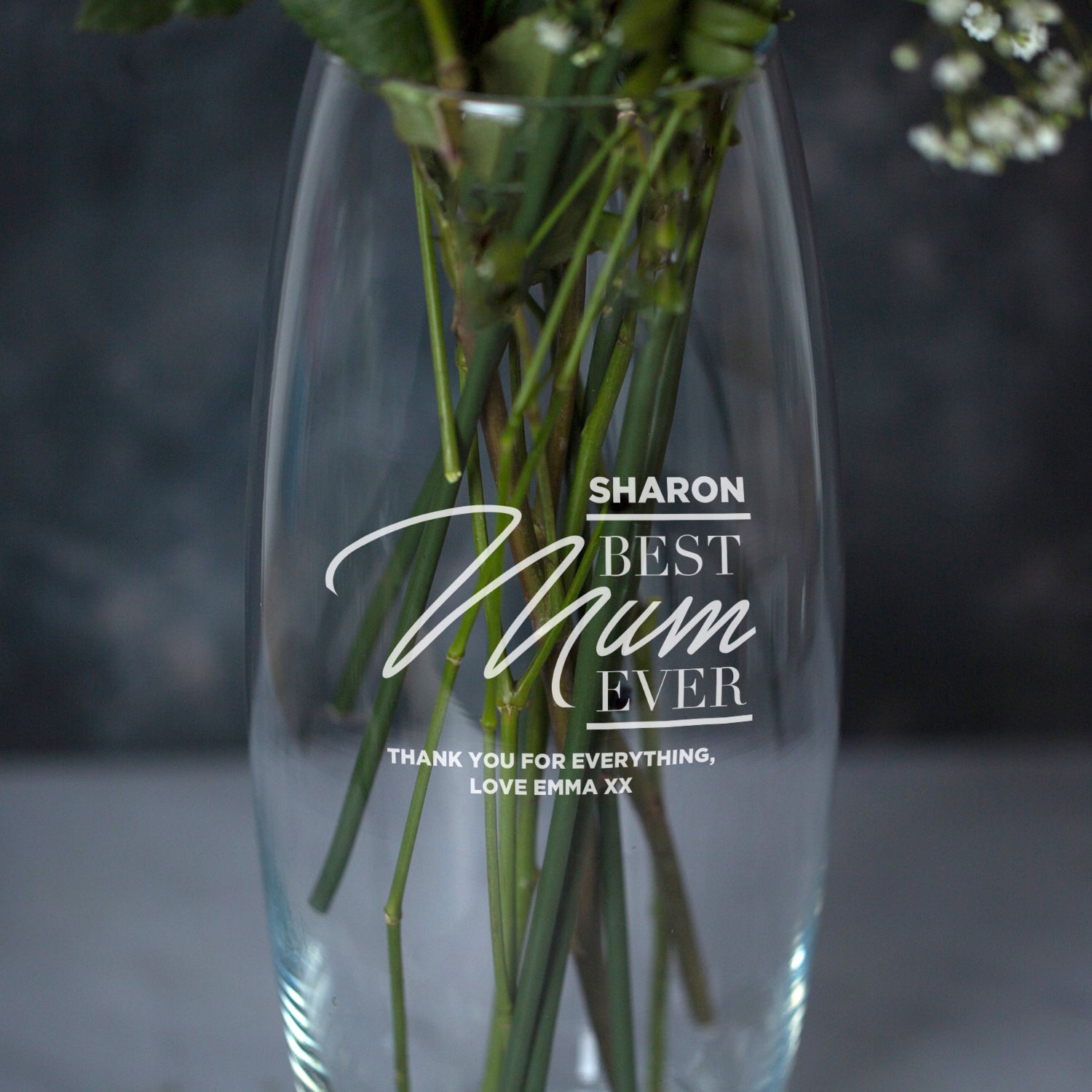 Personalised Best Mum Ever Glass Bullet Vase - Bullet Vase