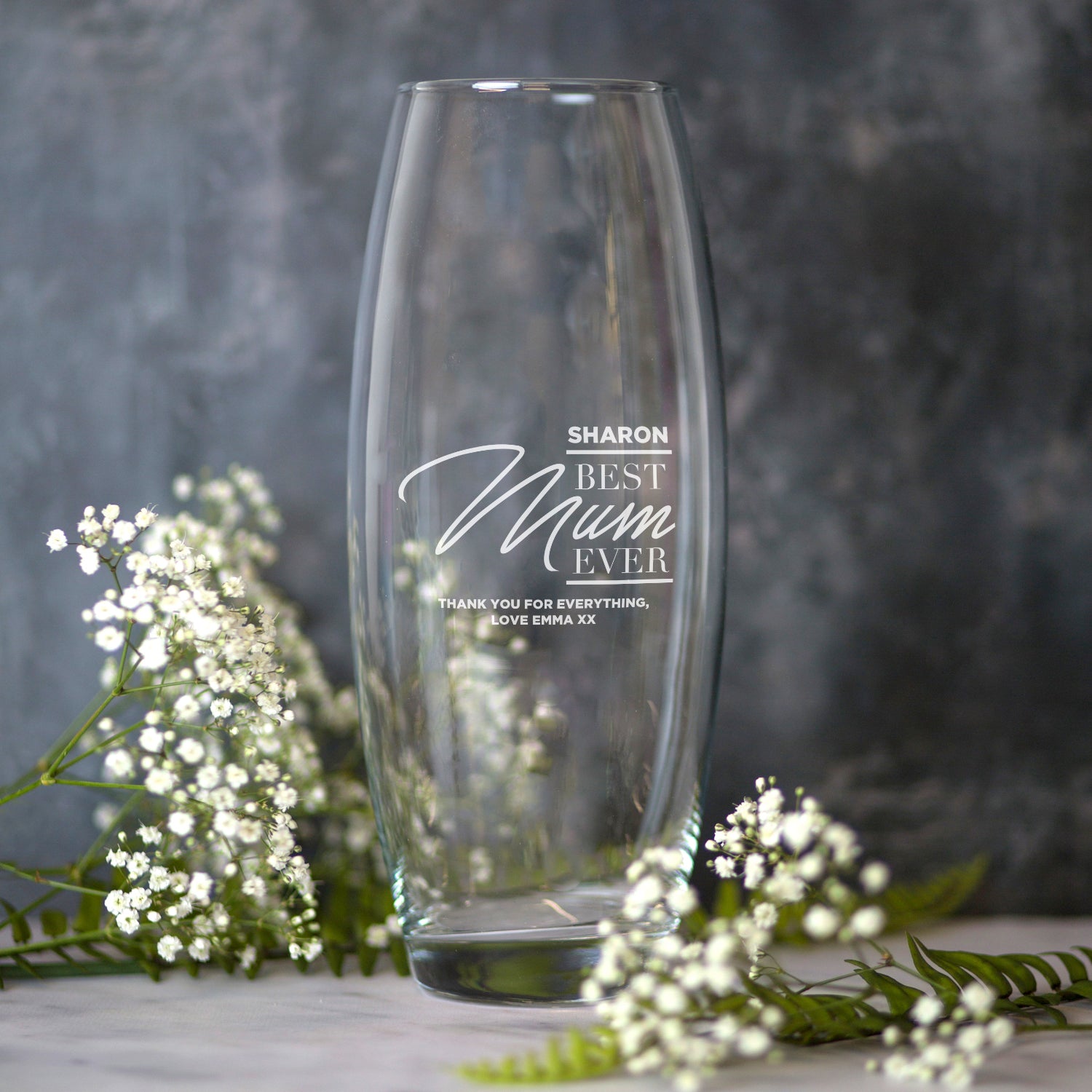 Personalised Best Mum Ever Glass Bullet Vase - Bullet Vase