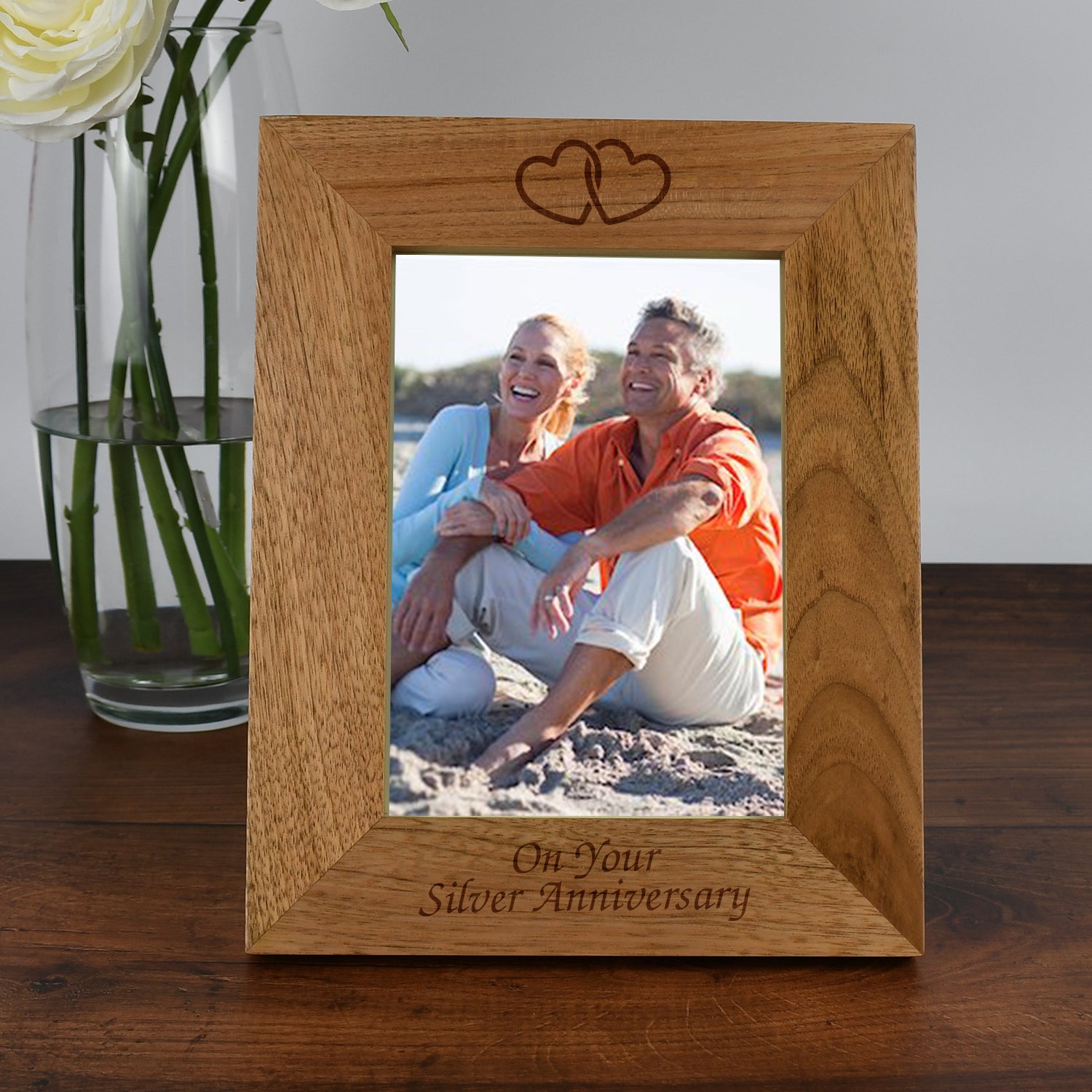 Personalised Wooden 5x7 On Your Silver Anniversary Frame - Photo Frames