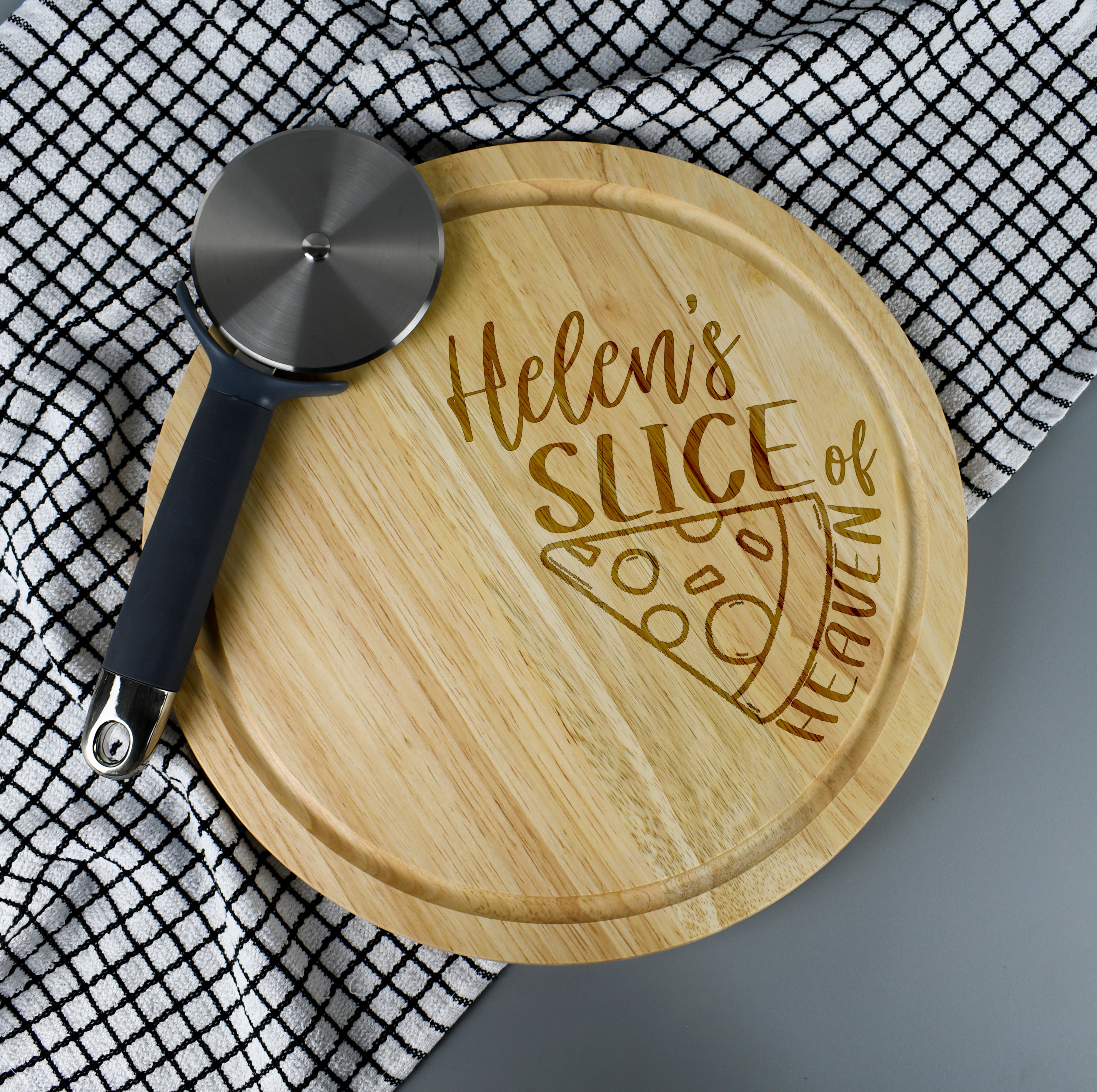 Personalised Slice of Heaven Large Round Pizza Board - Pizza Boards