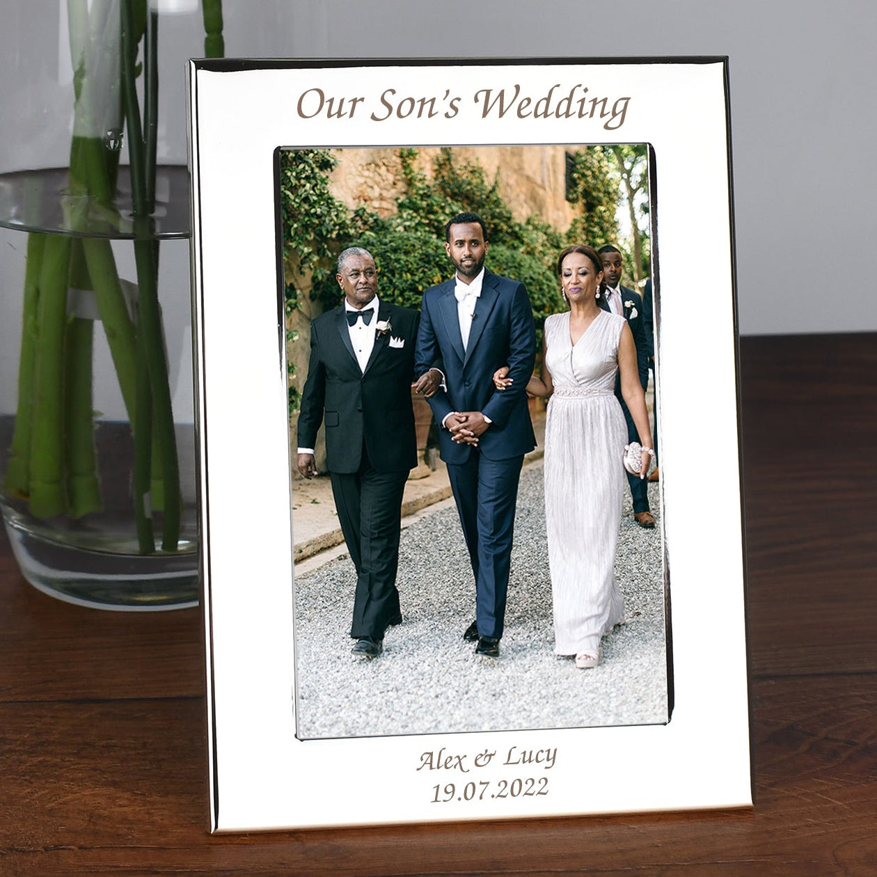 Personalised Silver 4x6 Our Son’s Wedding Photo Frame - Photo Frames