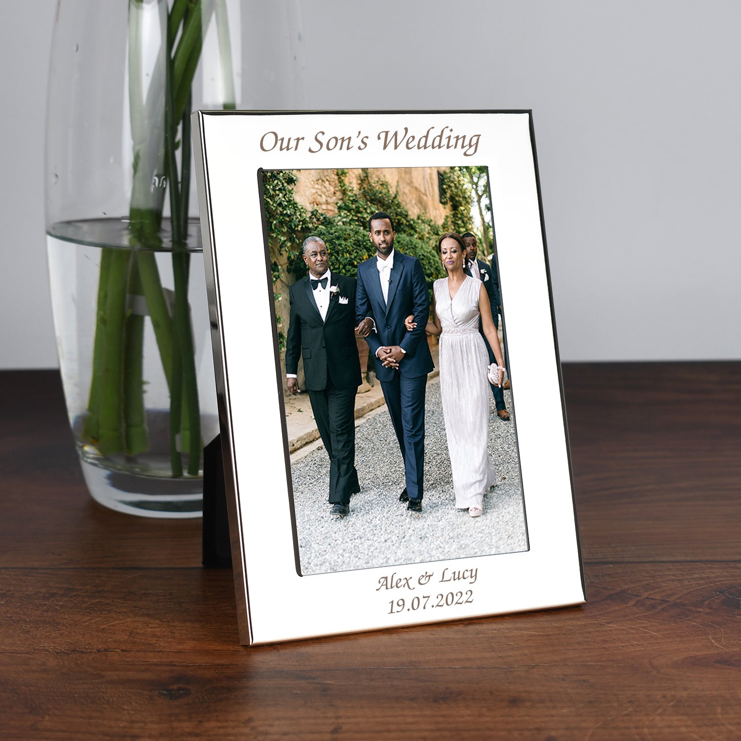 Personalised Silver 4x6 Our Son’s Wedding Photo Frame - Photo Frames