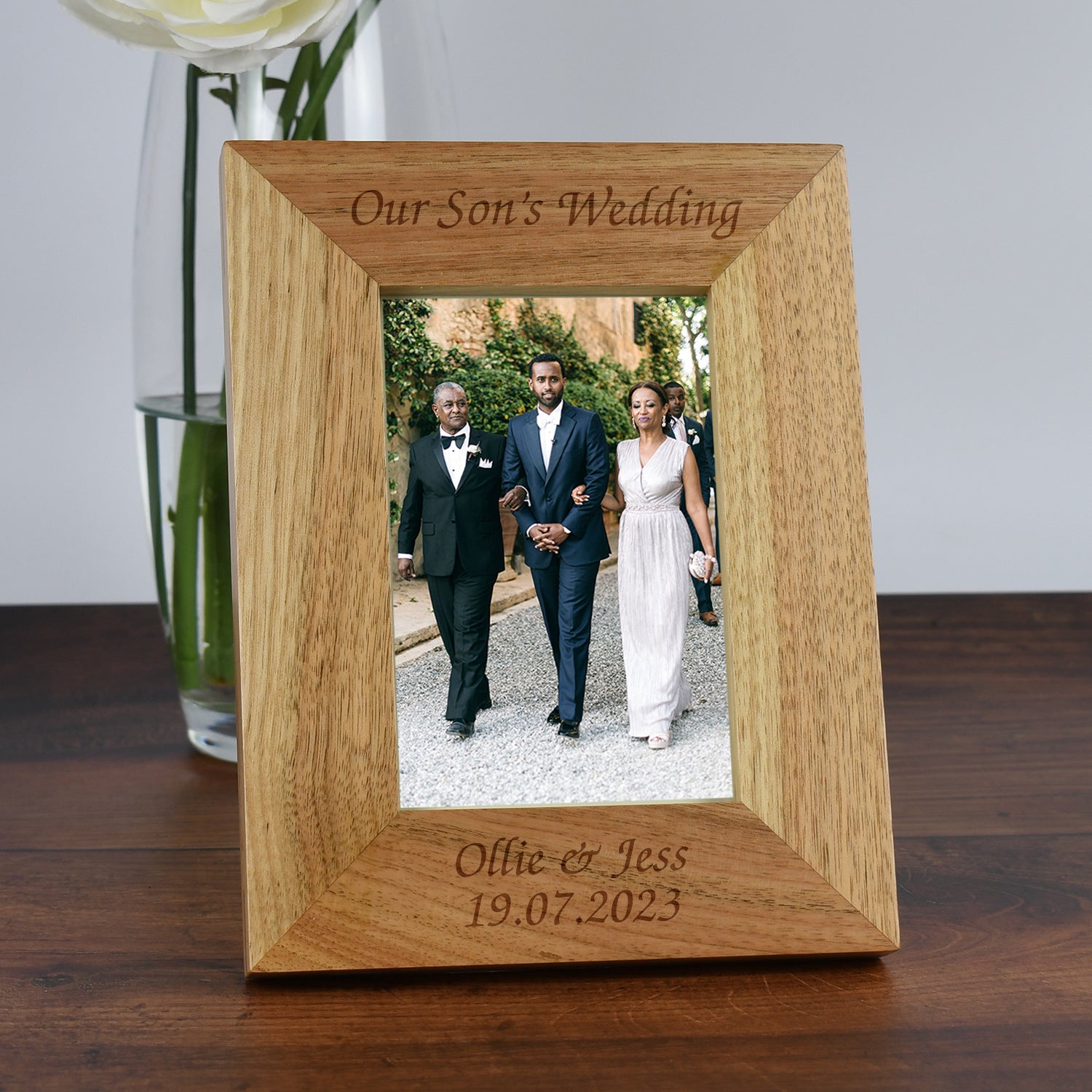 Personalised Wooden 4x6 Our Son’s Wedding Frame - Photo Frames