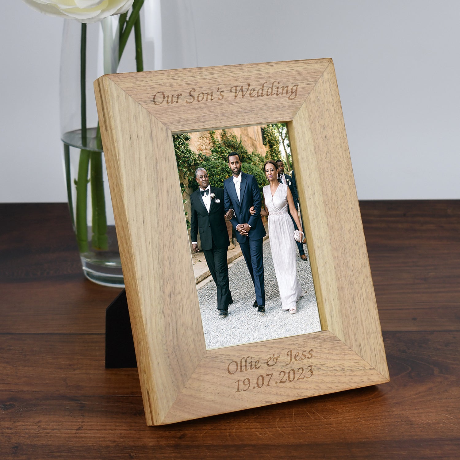 Personalised Wooden 4x6 Our Son’s Wedding Frame - Photo Frames