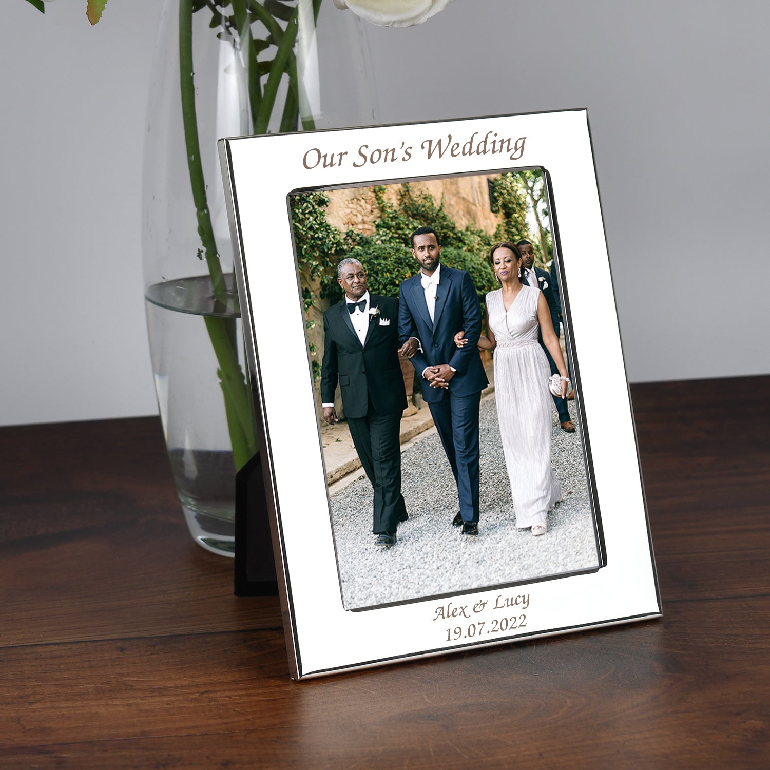 Personalised Silver 5x7 Our Son’s Wedding Photo Frame - Photo Frames