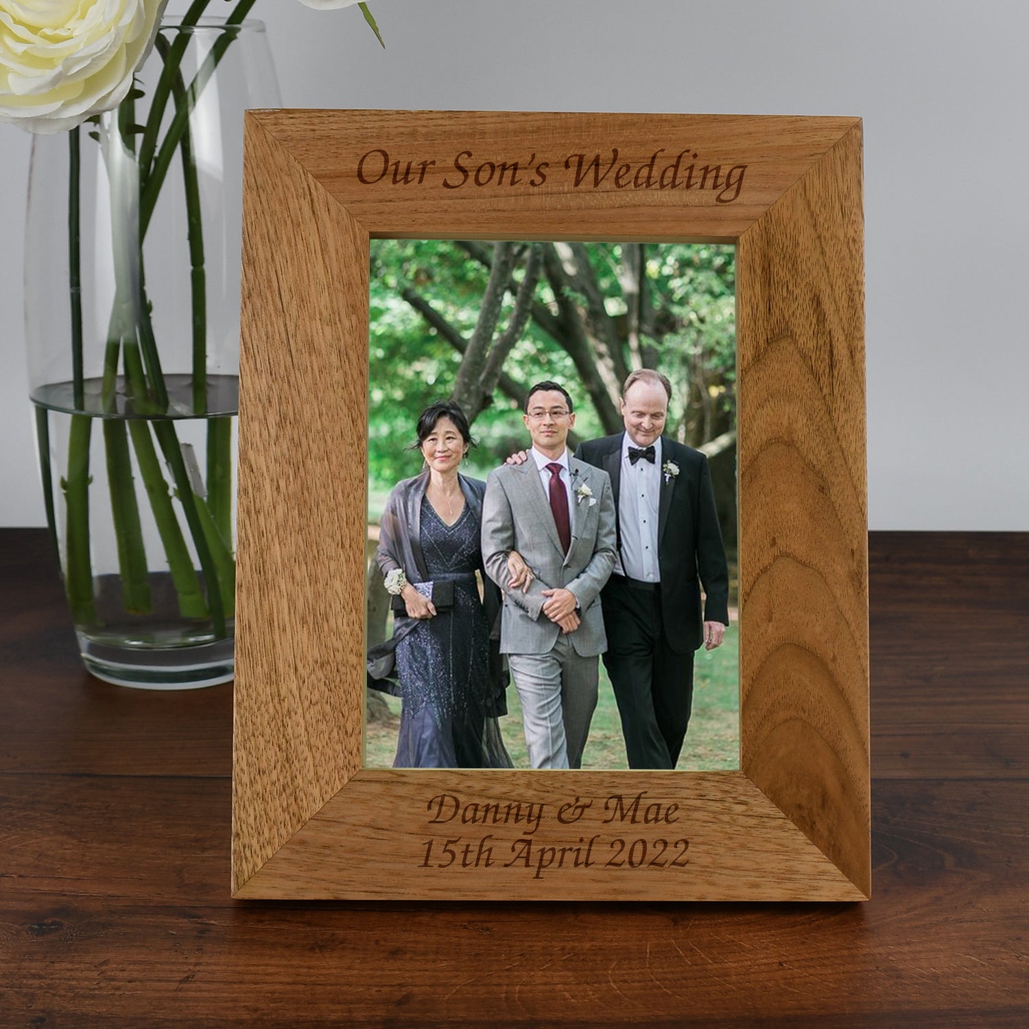 Personalised Wooden 5x7 Our Son’s Wedding Frame - Photo Frames