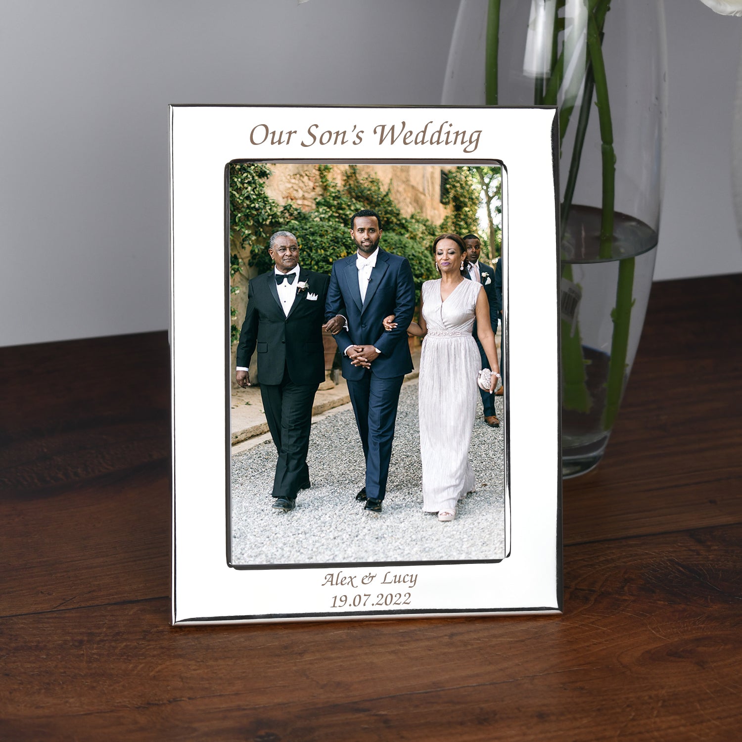 Personalised Silver 5x7 Our Son’s Wedding Photo Frame - Photo Frames