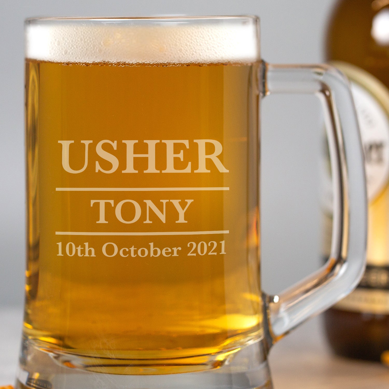 Personalised Usher Glass Pint Stern Tankard - Beer Glasses