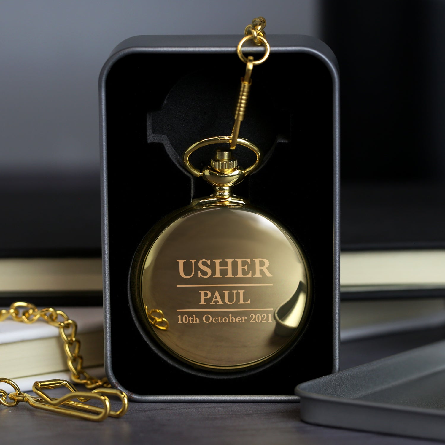 Personalised Usher Gold Pocket Fob Watch - Pocket Watches