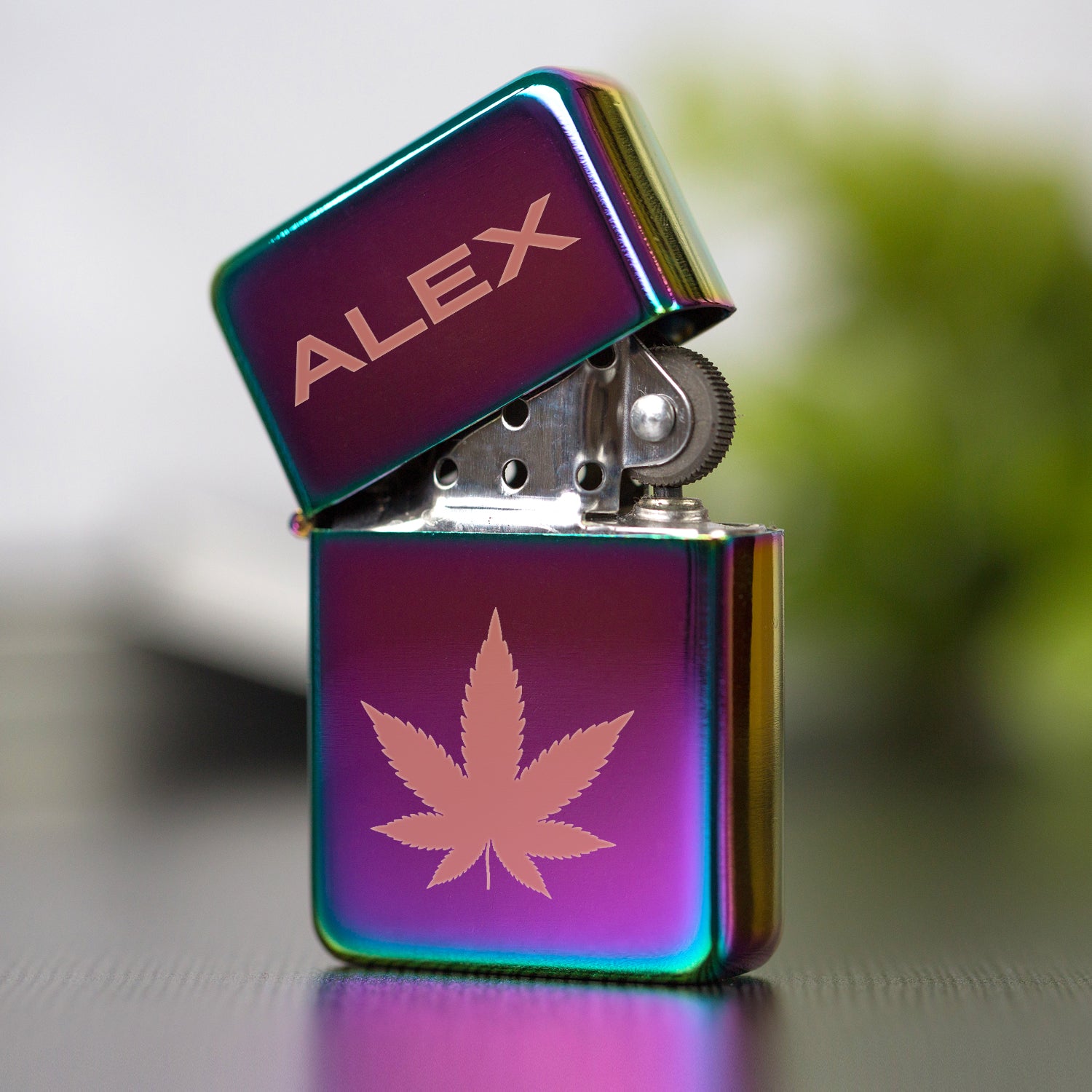 Personalised Hash Leaf Rainbow Lighter & Gift Box - Lighters