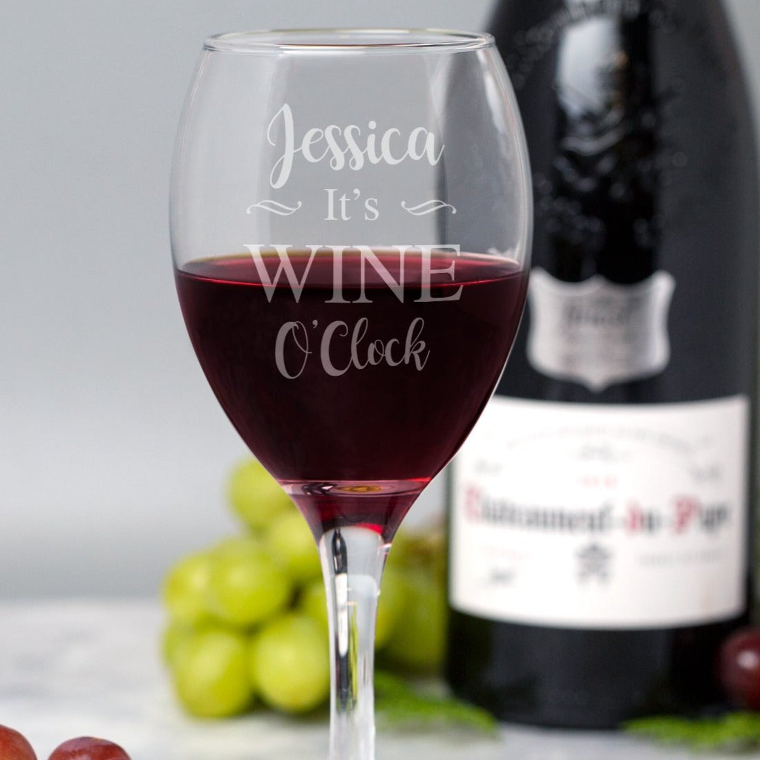 Personalised It’s Wine O’Clock Wine Glass - Wine Glasses