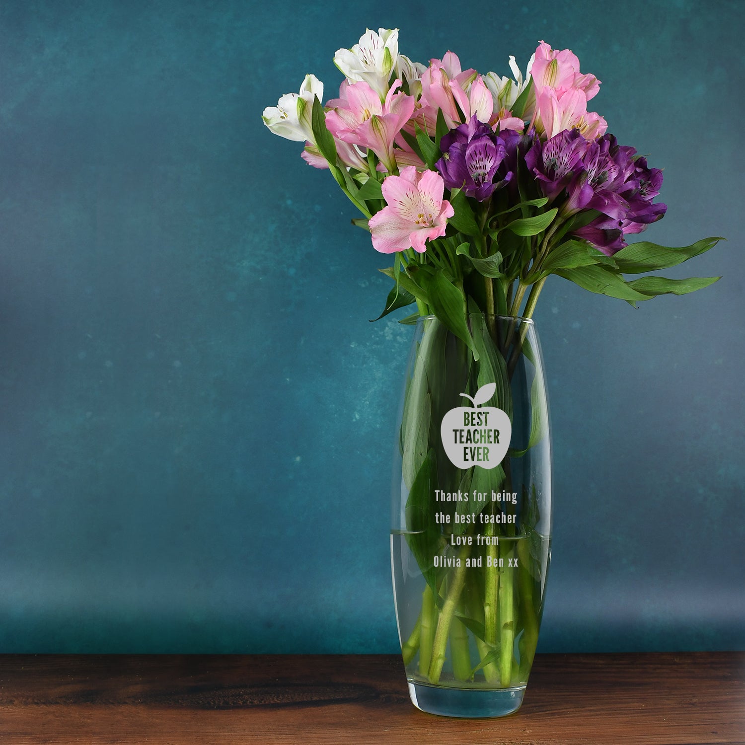 Personalised Best Teacher Ever Glass Bullet Vase - Bullet Vase