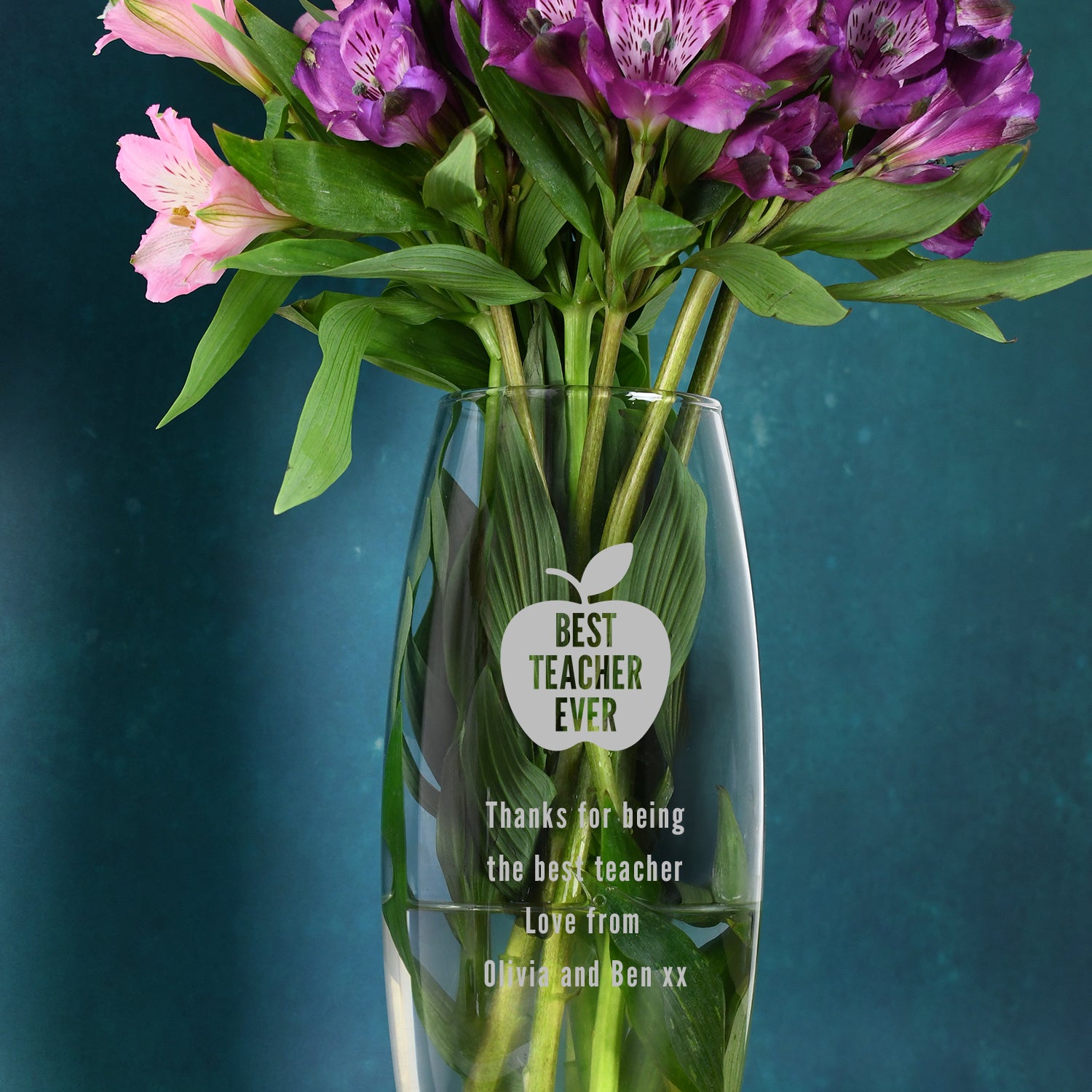 Personalised Best Teacher Ever Glass Bullet Vase - Bullet Vase