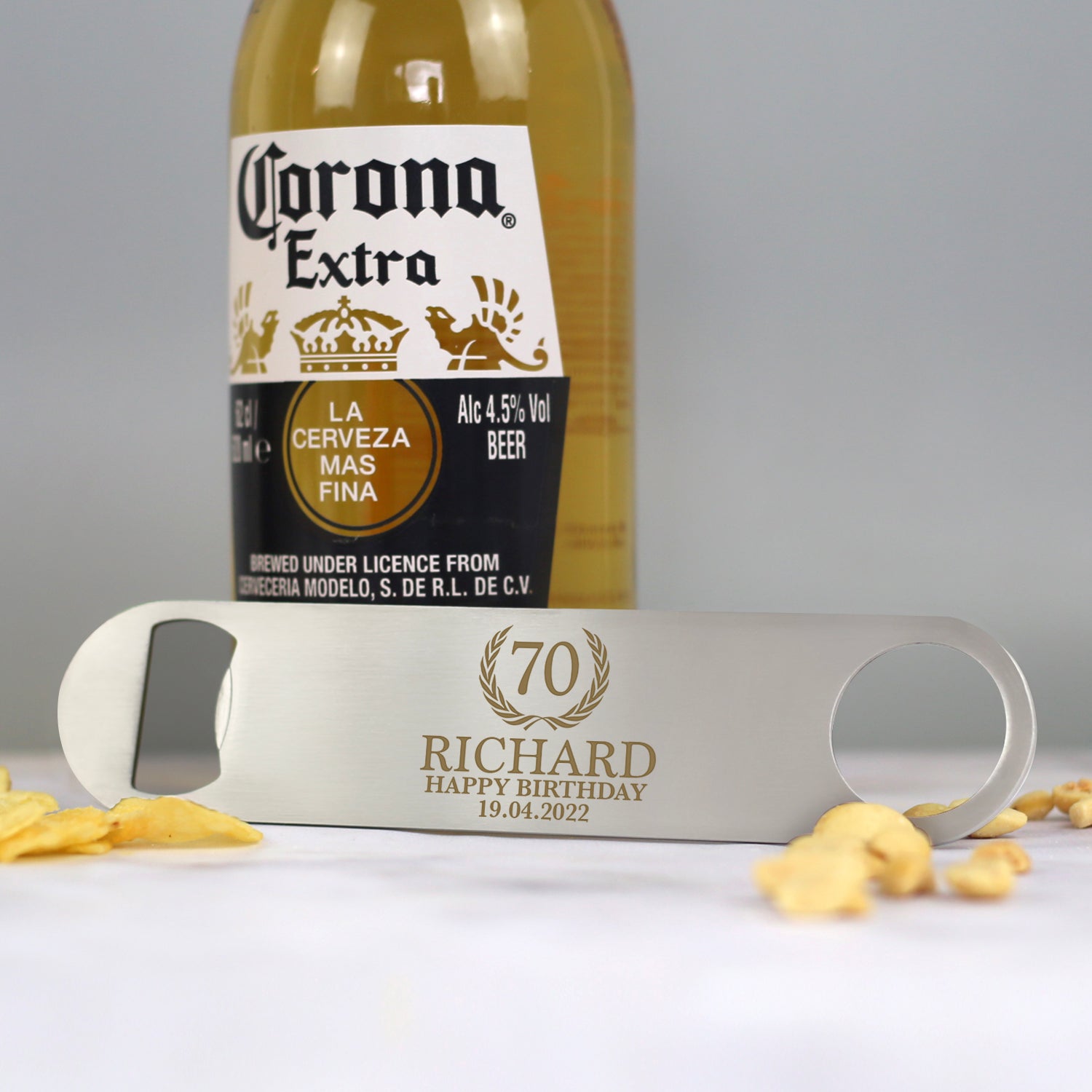 Personalised Birthday Silver Bar Blade Bottle Opener - Bar Blades