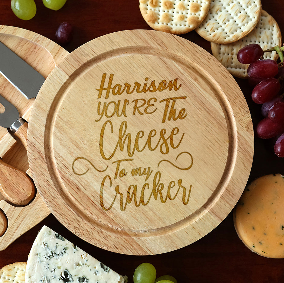 Personalised Cheese to my Cracker Board And Knives Set - Cheeseboard Sets