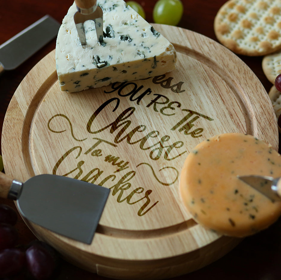 Personalised Cheese to my Cracker Board And Knives Set - Cheeseboard Sets
