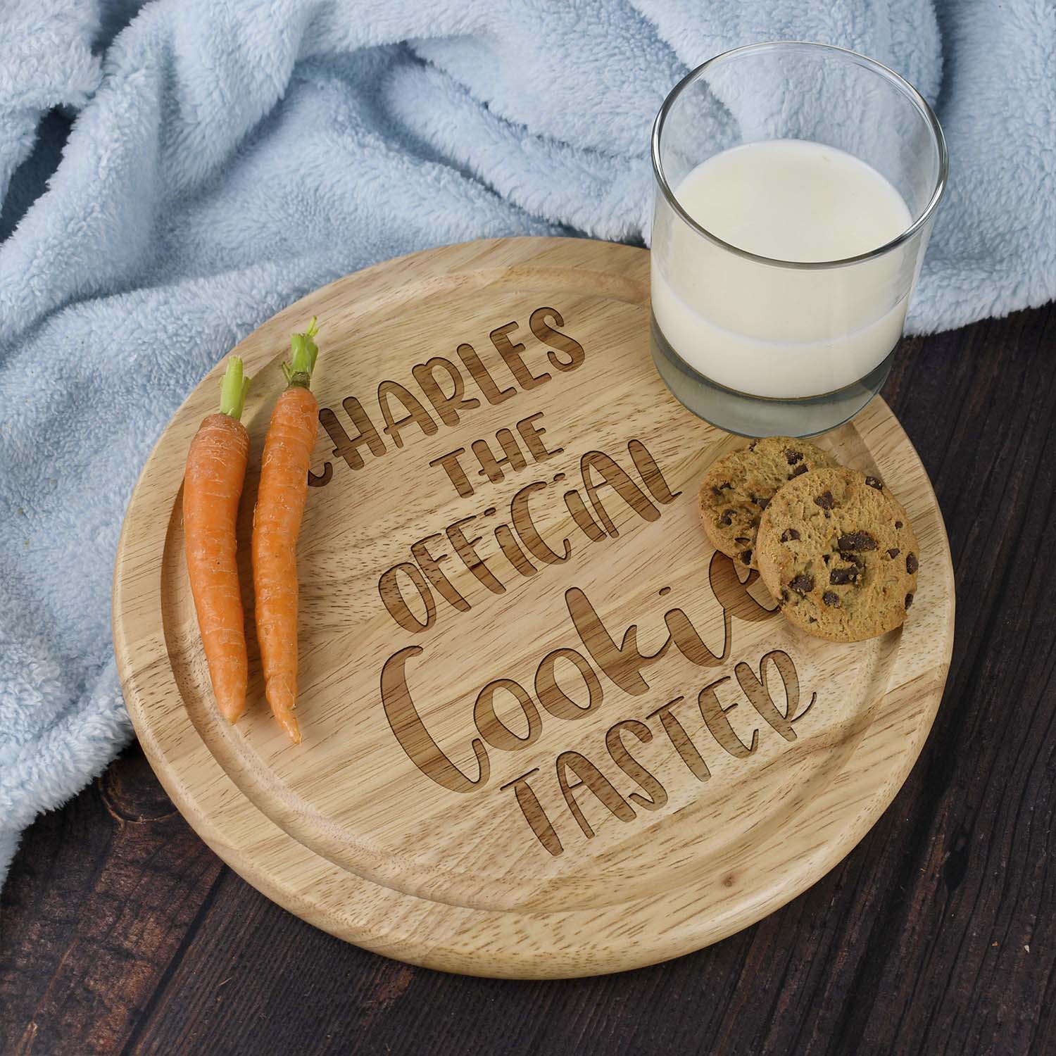 Personalised The Official Cookie Taster Round Chopping Board